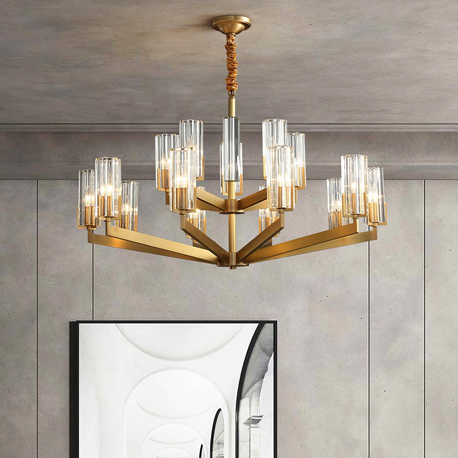 Kayla Brass Chandelier - Cueteks