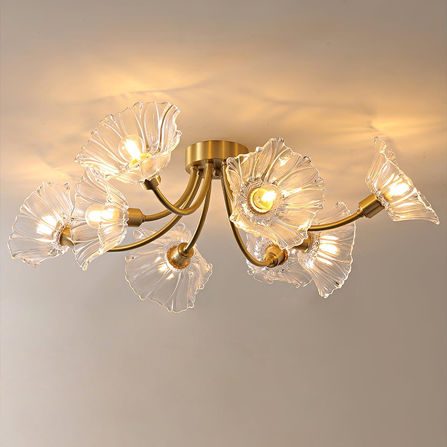 Kalin Flower Glass Ceiling Lamp - Cueteks