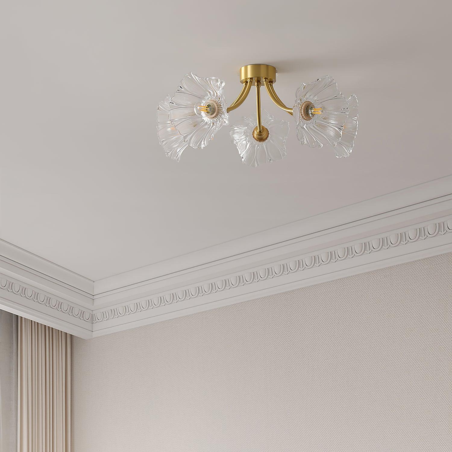 Kalin Flower Glass Ceiling Lamp - Cueteks