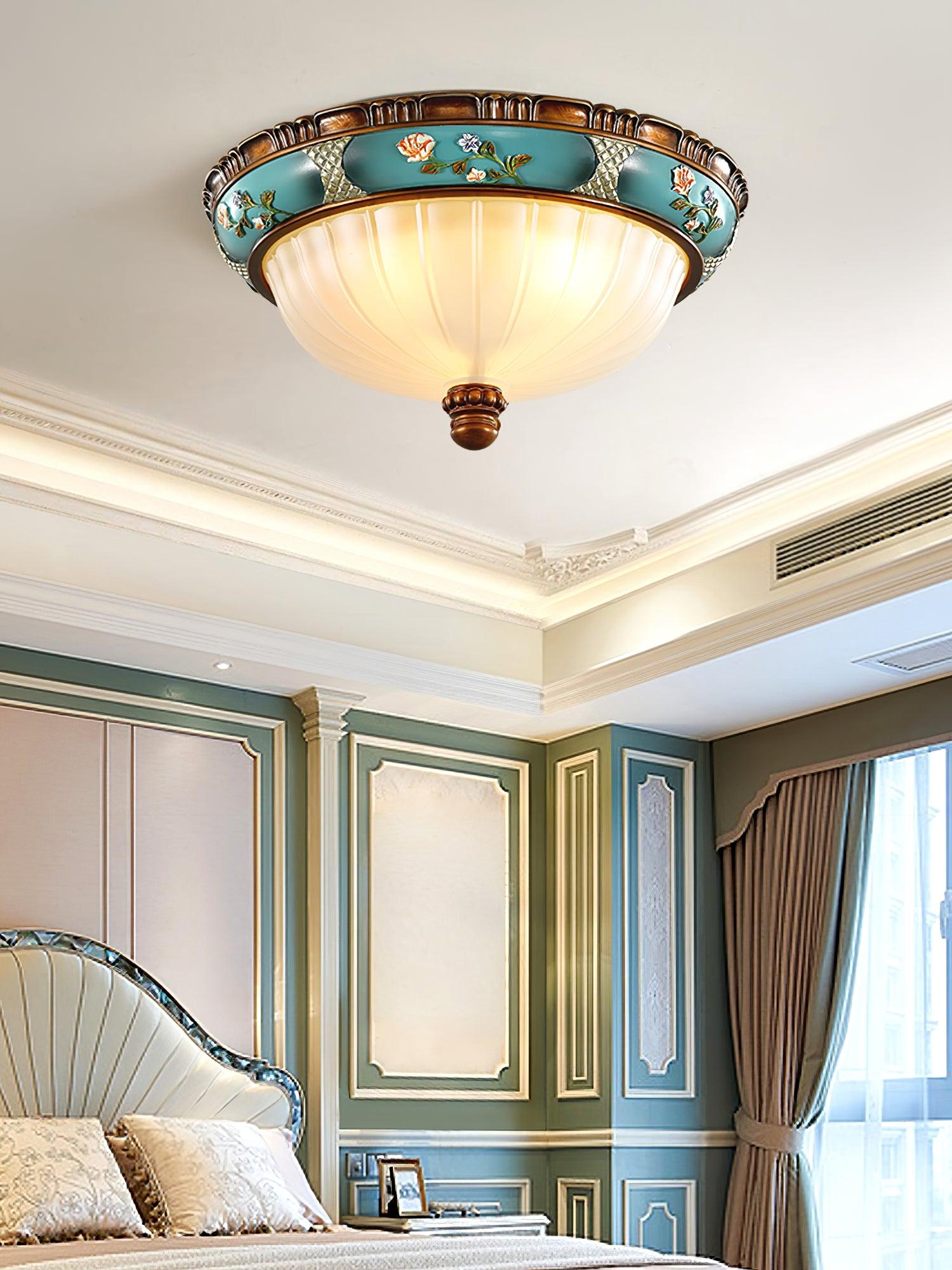 Retro Floral Resin Recessed Ceiling Light - Cueteks
