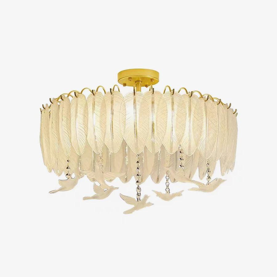Glass Feather Ceiling Light - Cueteks