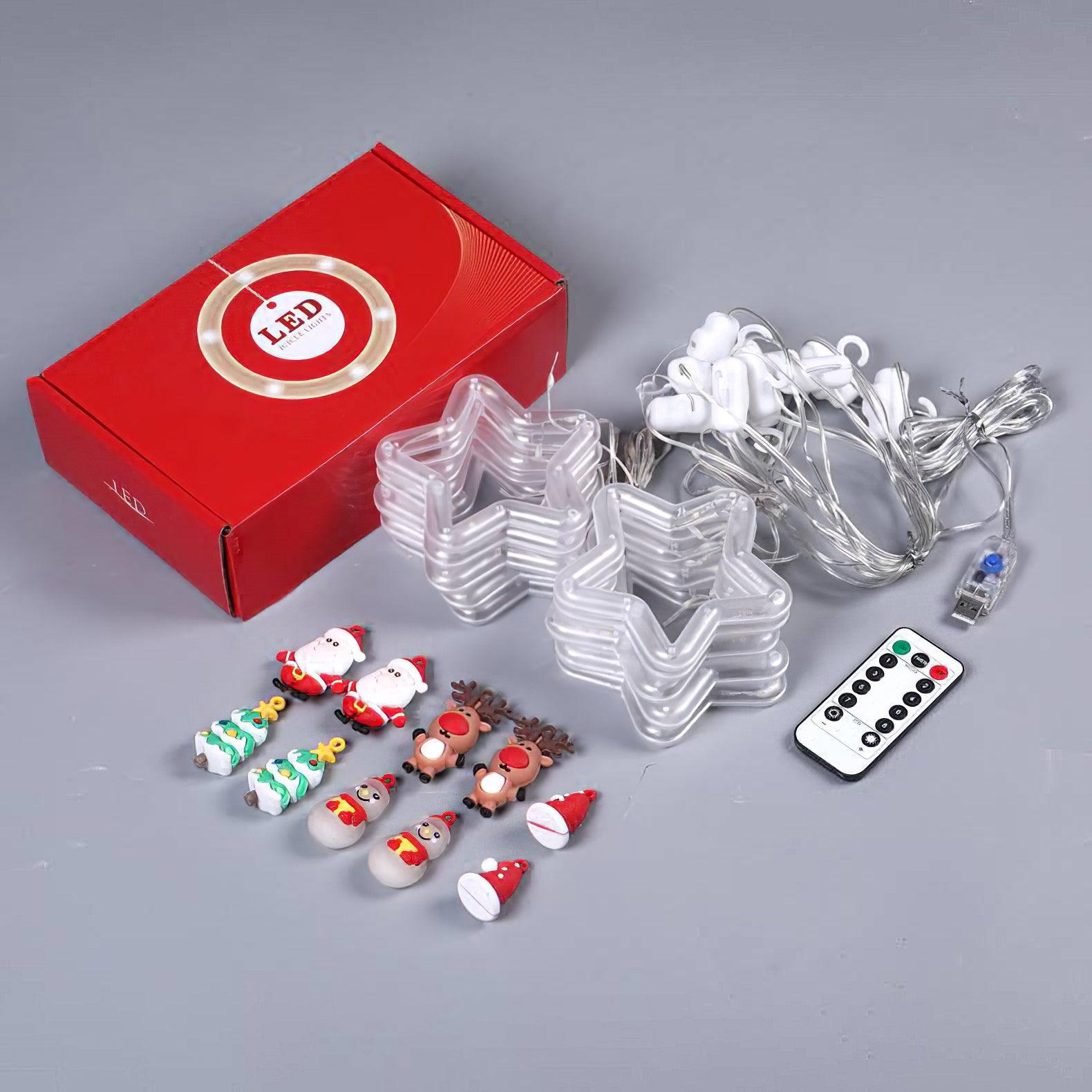 Pictured star-light components, holiday figures, cable and remote
