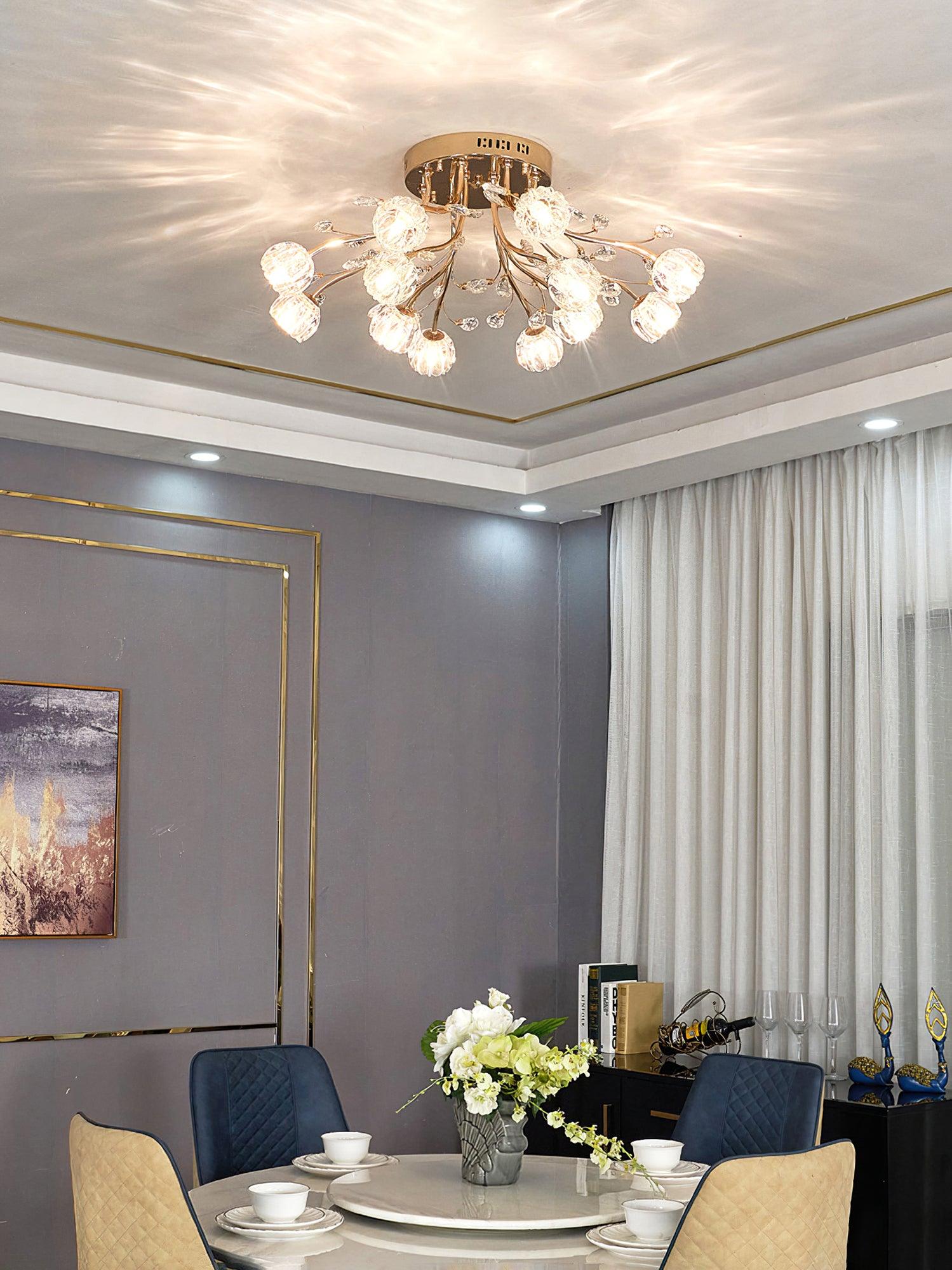 Crystal Flower Ceiling Light - Cueteks