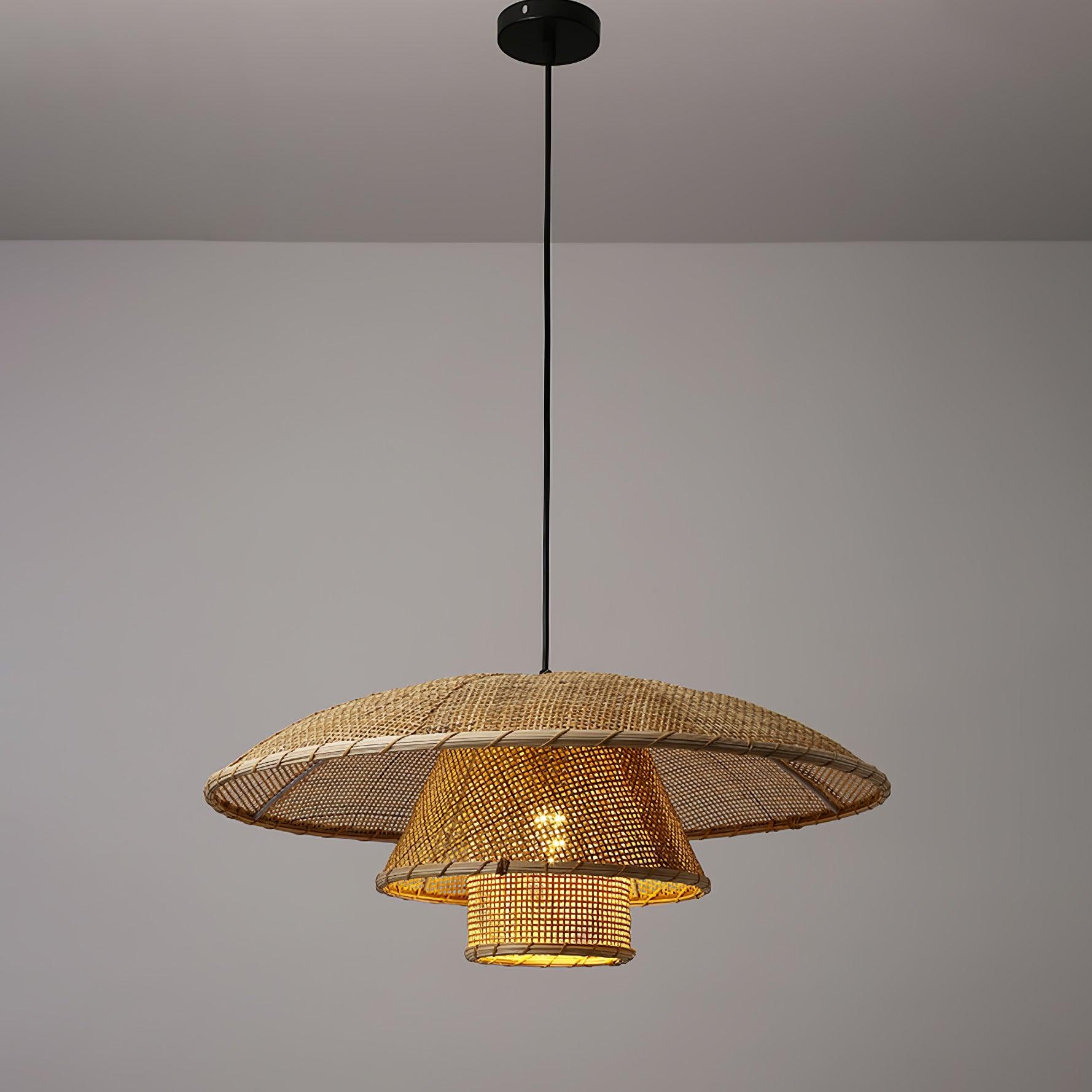 Hat Weave Rattan Pendant Lamp - Cueteks