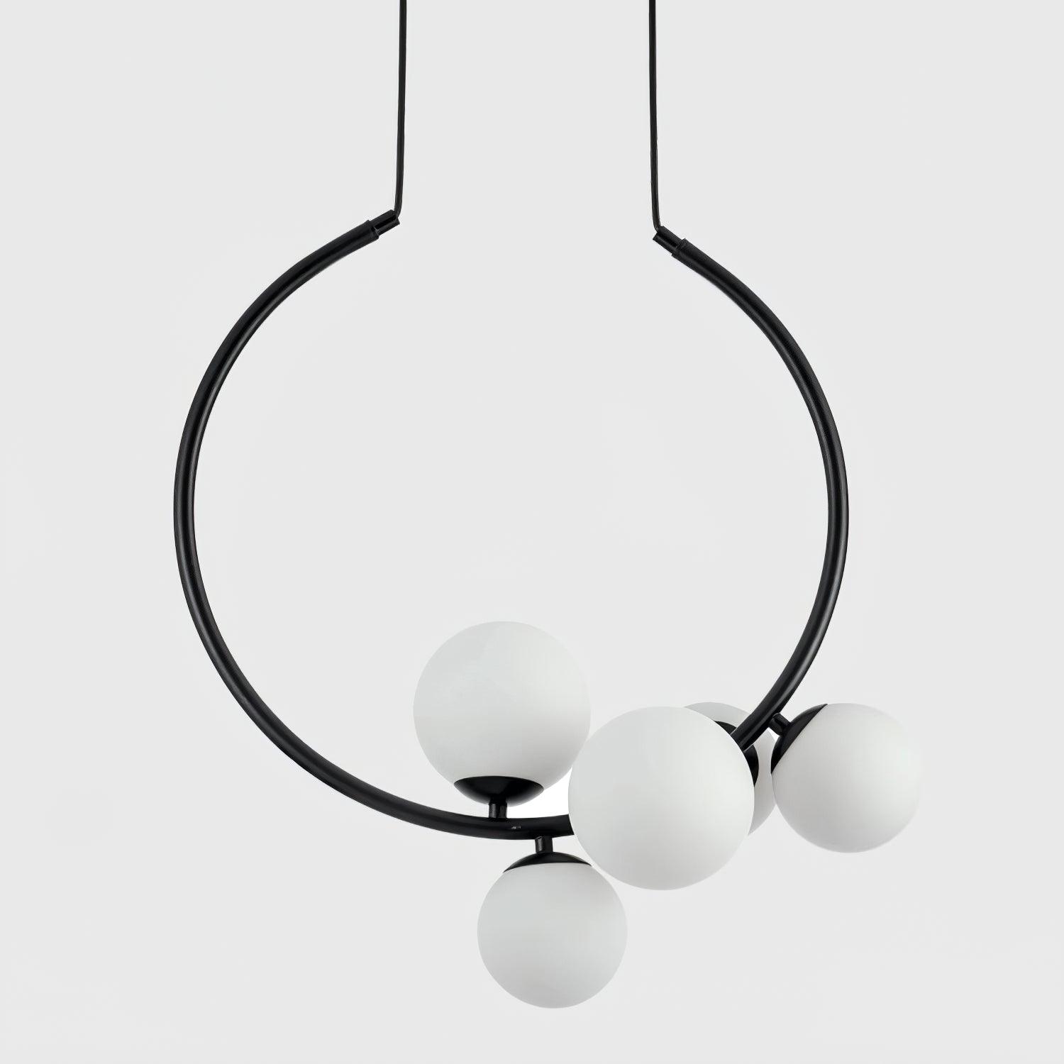 Black Glass Bubble pendant shown unlit