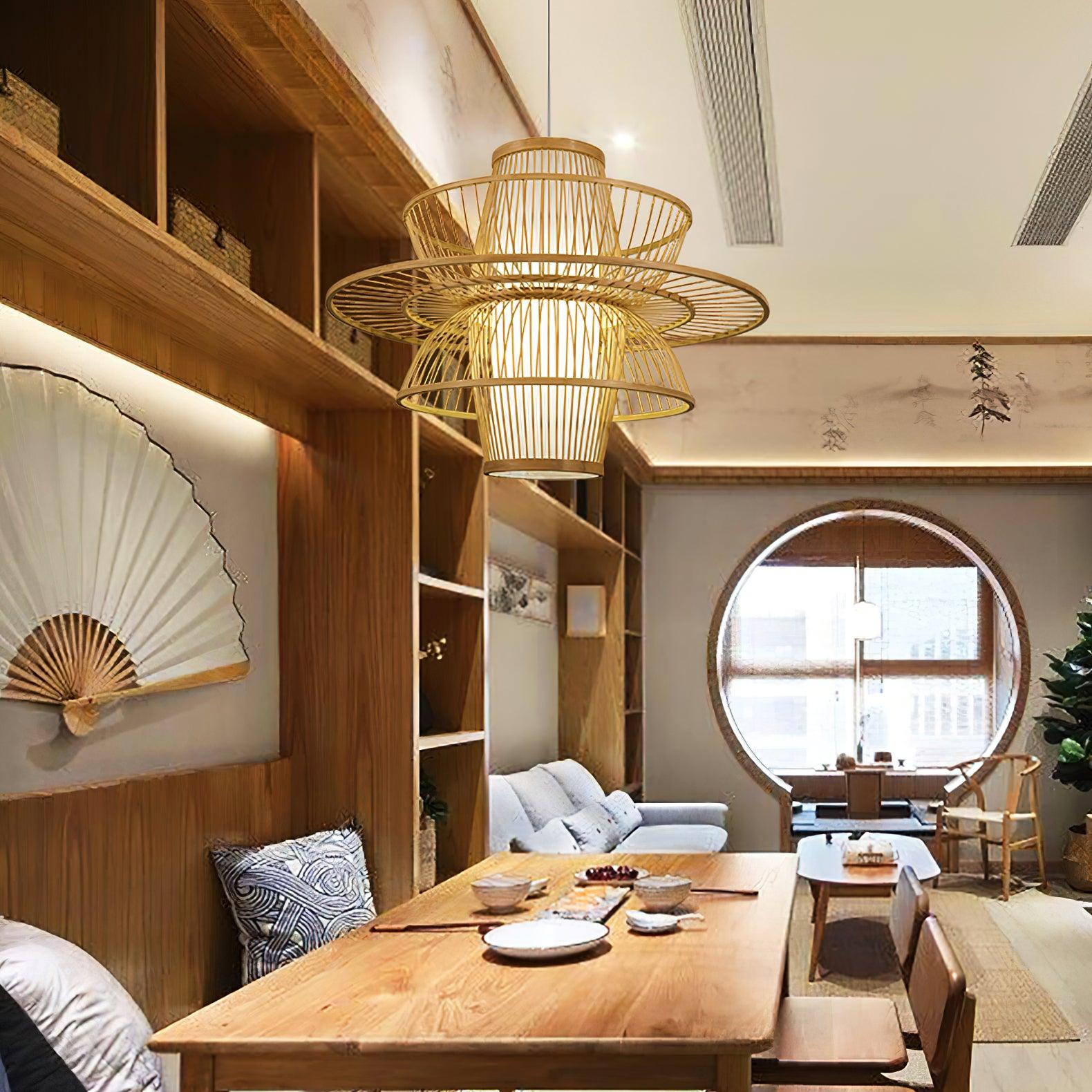 Handmade Sigyn Bamboo Pendant Lamp - Cueteks