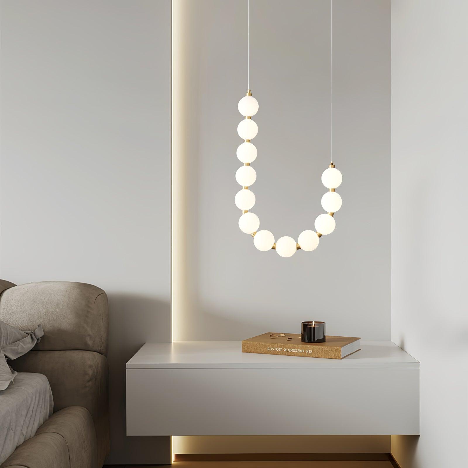 Acrylic Pearl Necklace Chandelier - Cueteks