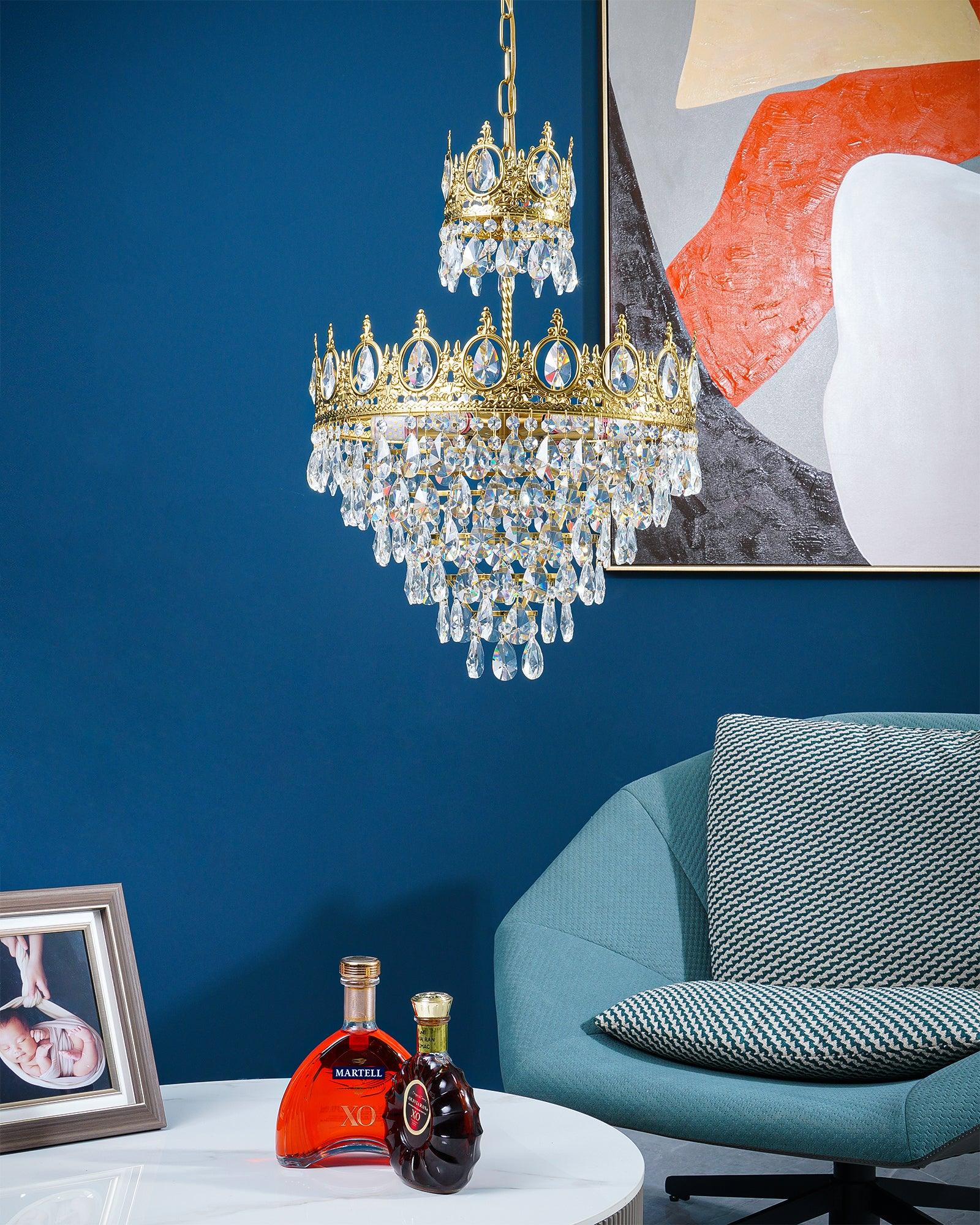 Vintage Crystal Chandelier - Cueteks