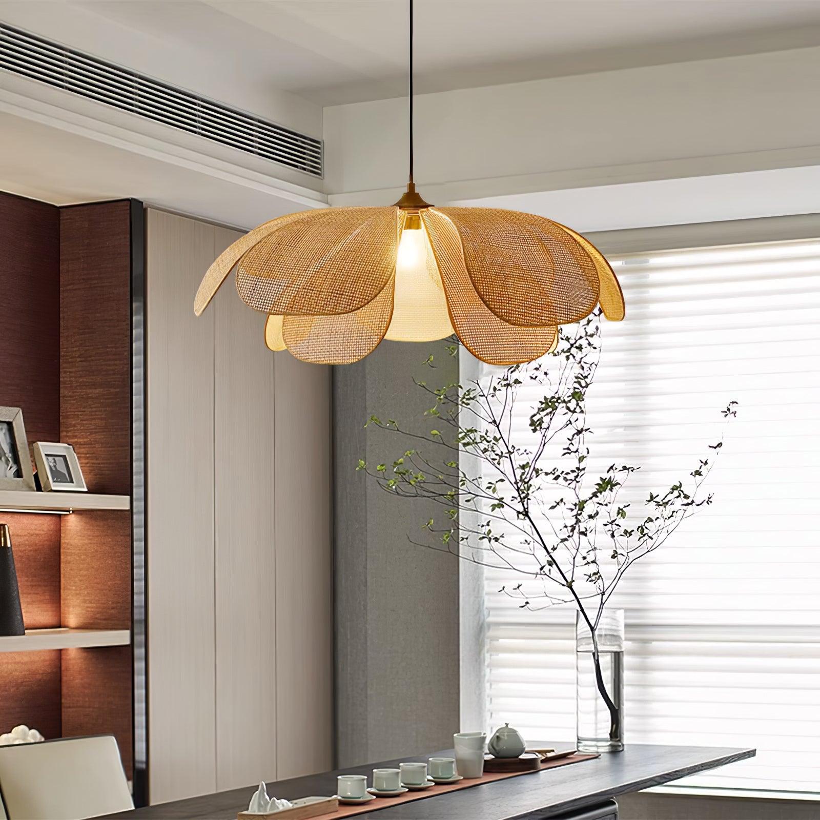 Rattan Petal Pendant Lamp - Cueteks