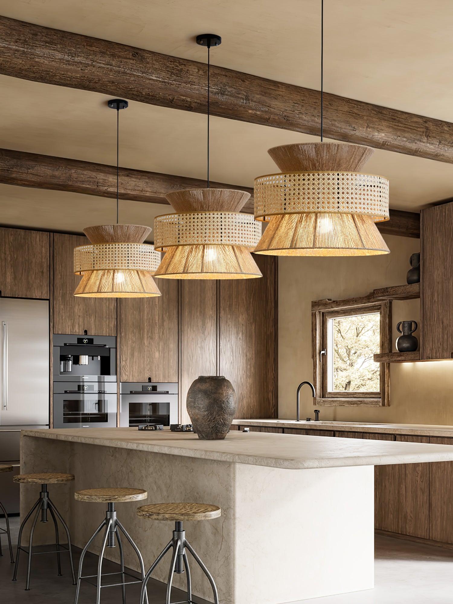 Rattan Bamboo Pendant Lamp - Cueteks