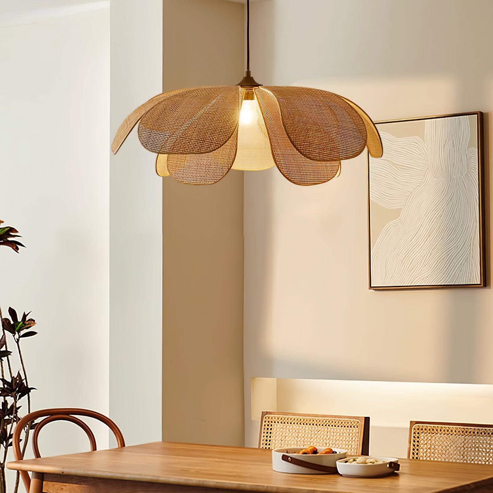 Rattan Petal Pendant Lamp - Cueteks