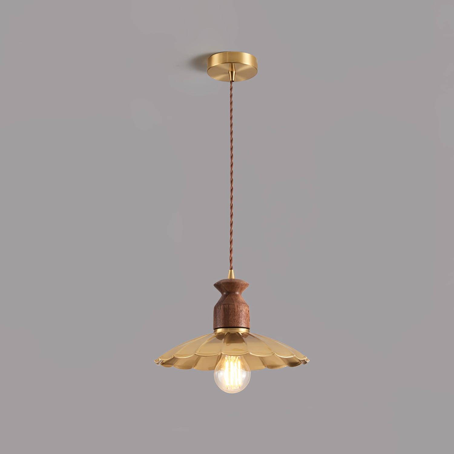 Brass Crest Pendant Light - Cueteks