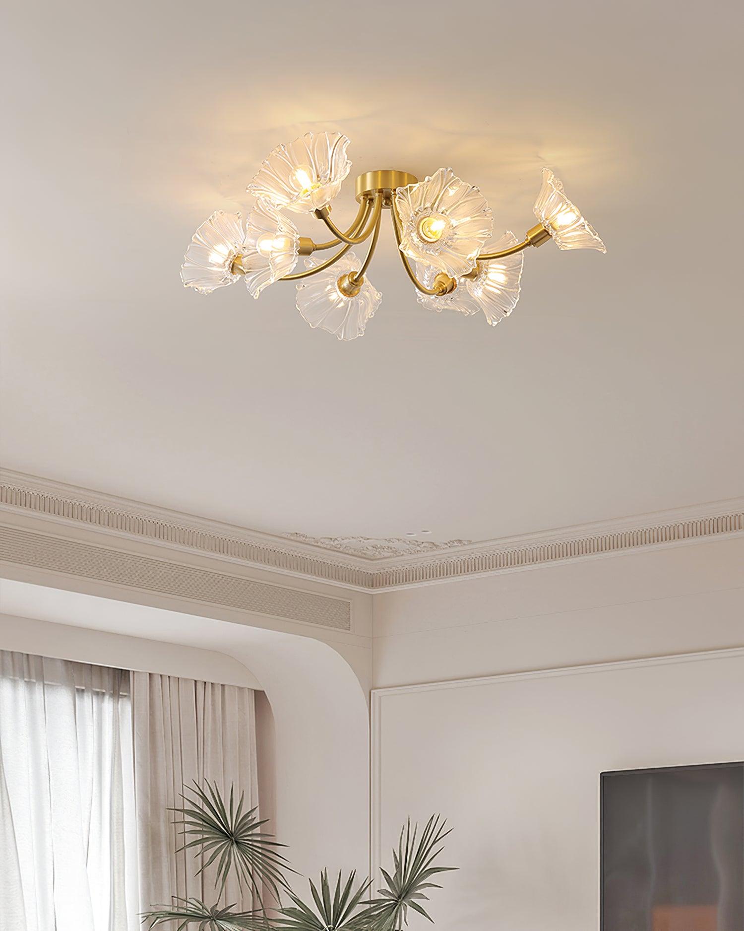 Kalin Flower Glass Ceiling Lamp - Cueteks