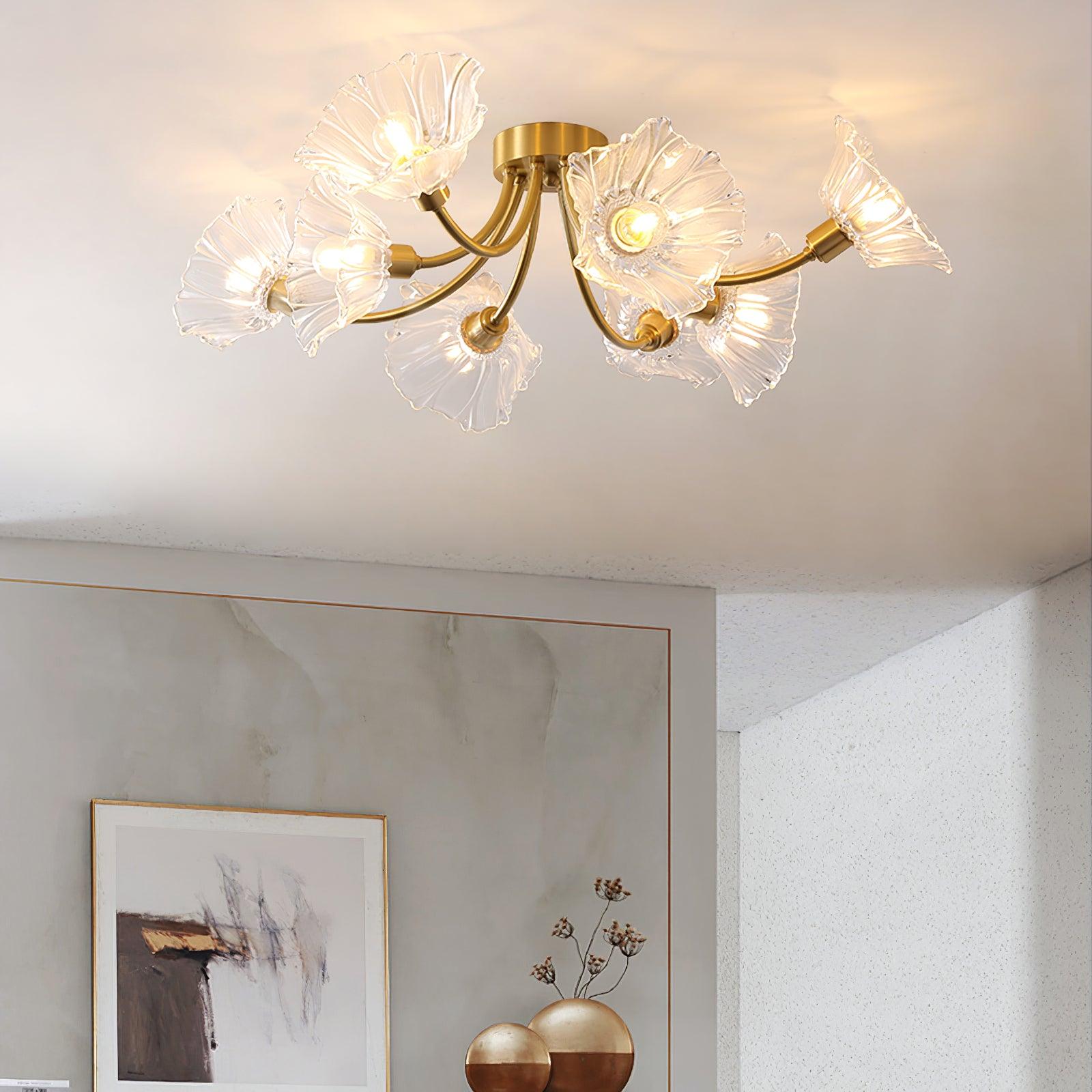 Kalin Flower Glass Ceiling Lamp - Cueteks