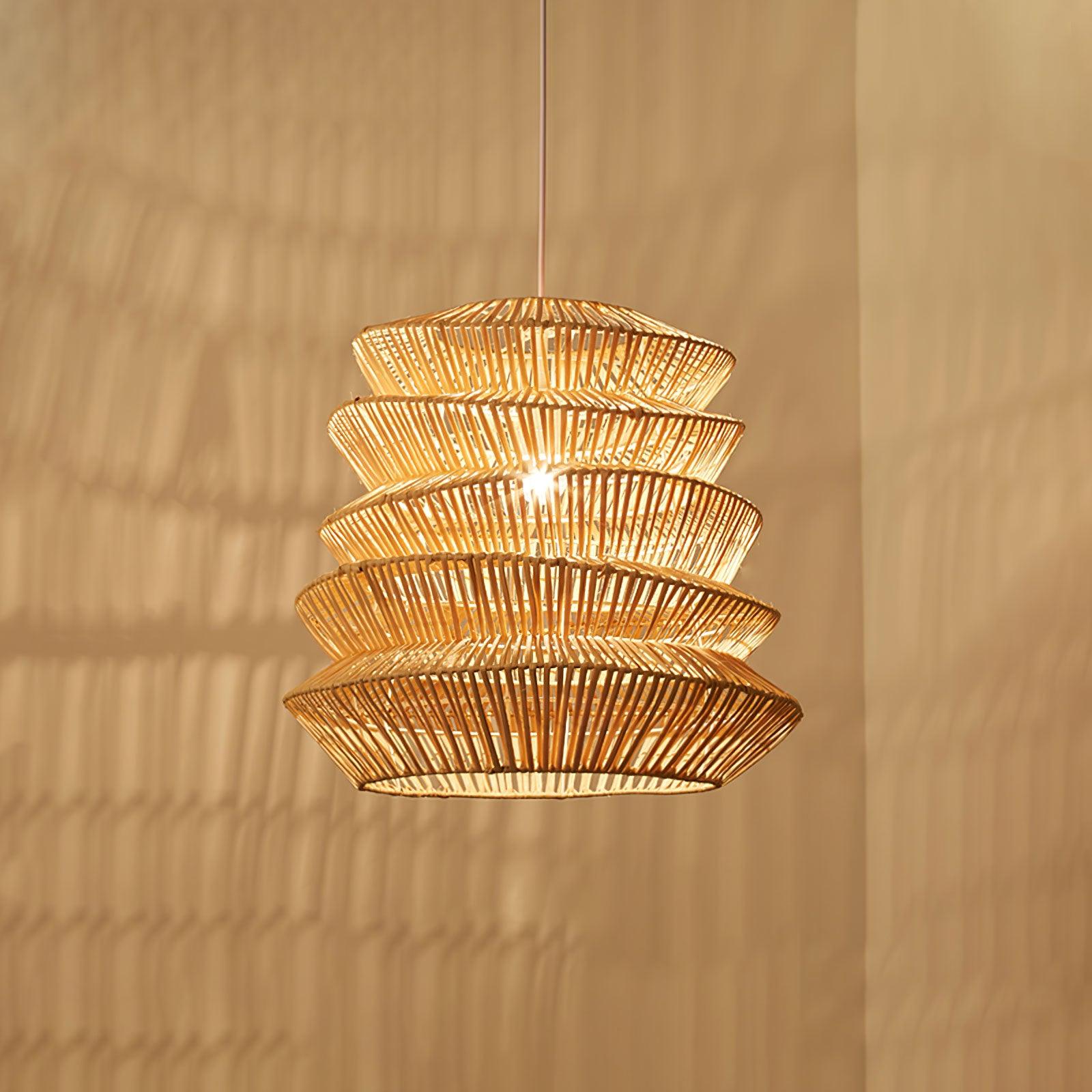 Bamboo Spiral Pendant Lamp - Cueteks