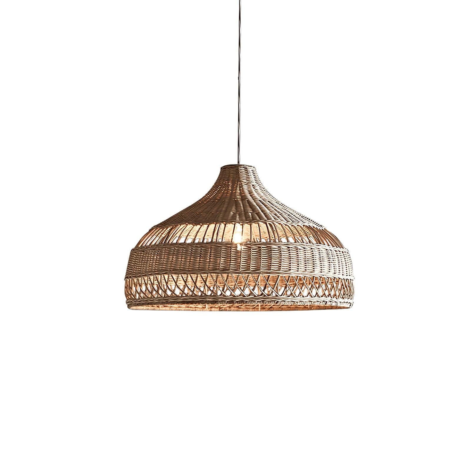 Artisanal Rattan Dome Pendant Lamp - Cueteks