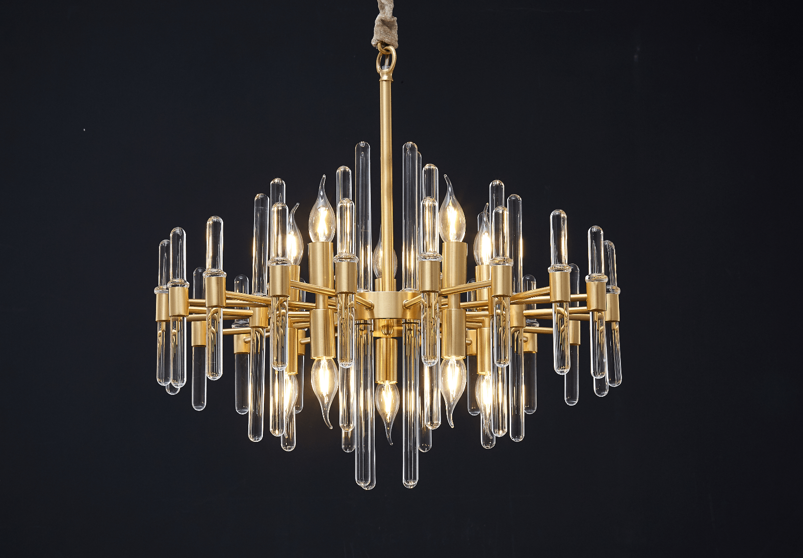 Vintage Antique Brass Chandelier - Cueteks