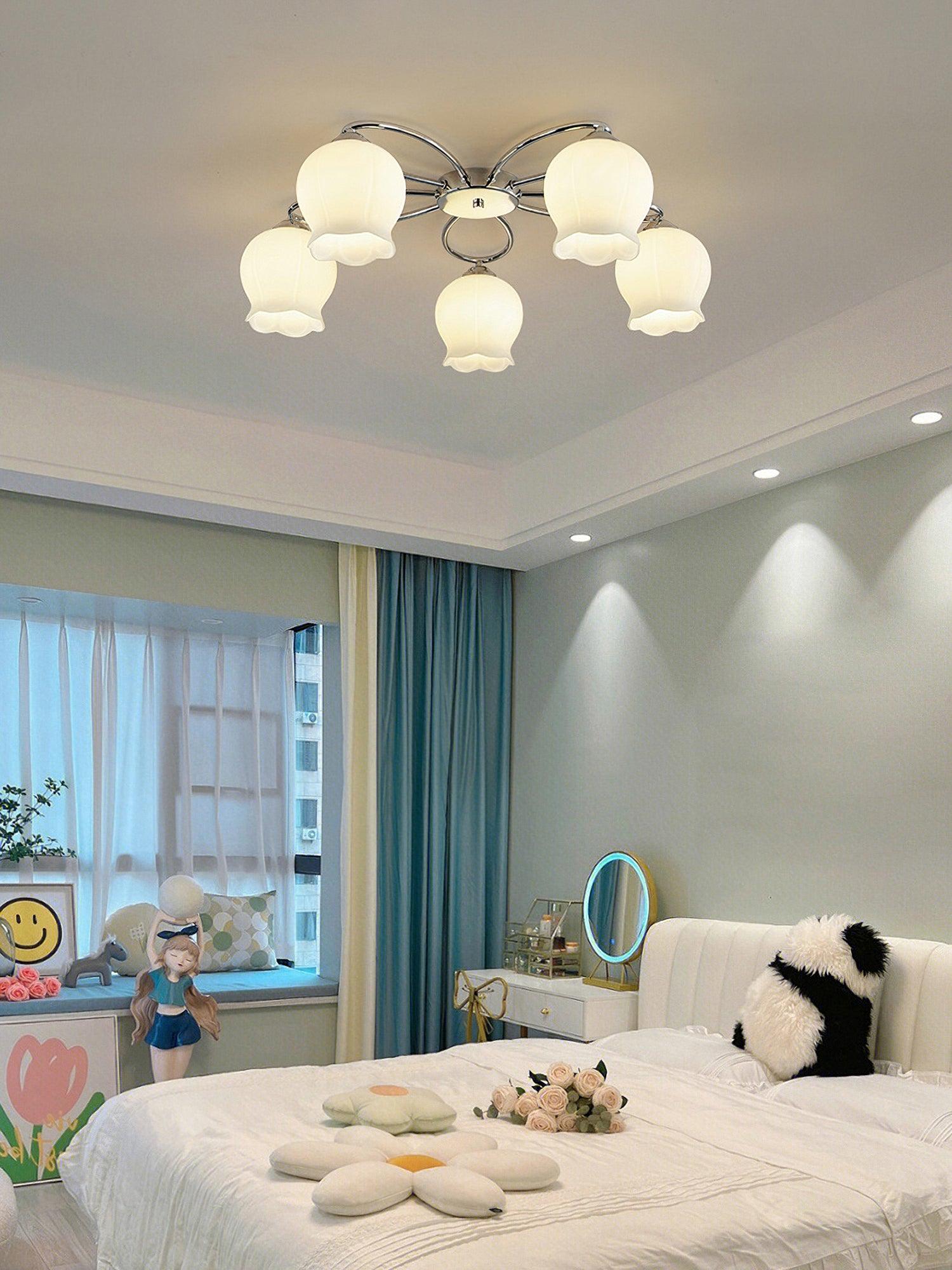 Floral Glass Ceiling Lamp - Cueteks