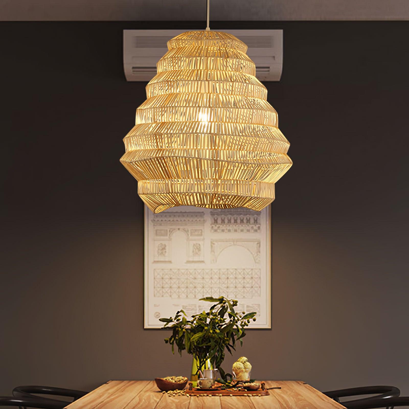Bamboo Spiral Pendant Lamp - Cueteks