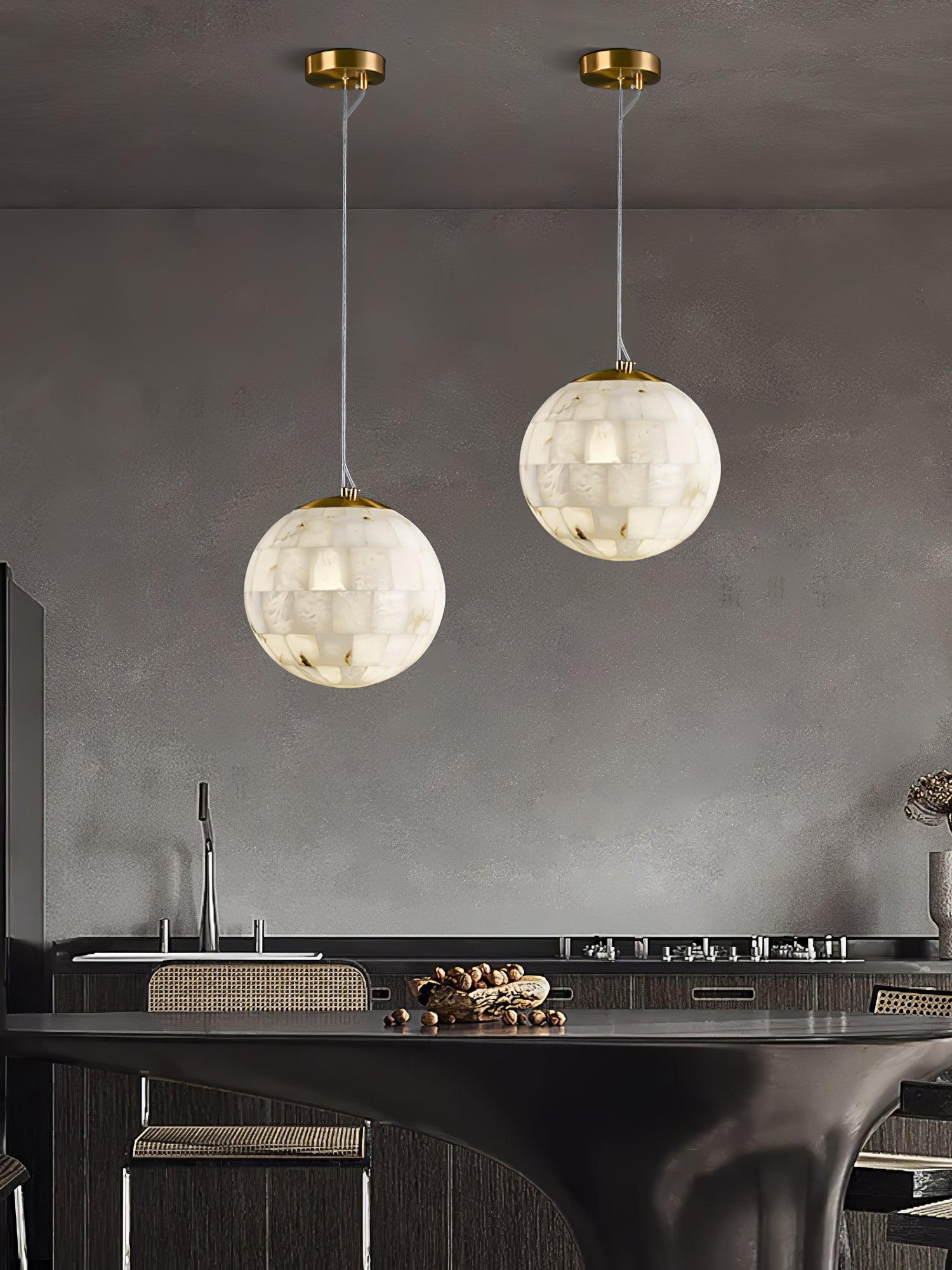 Alabaster Ball Pendant Light - Cueteks