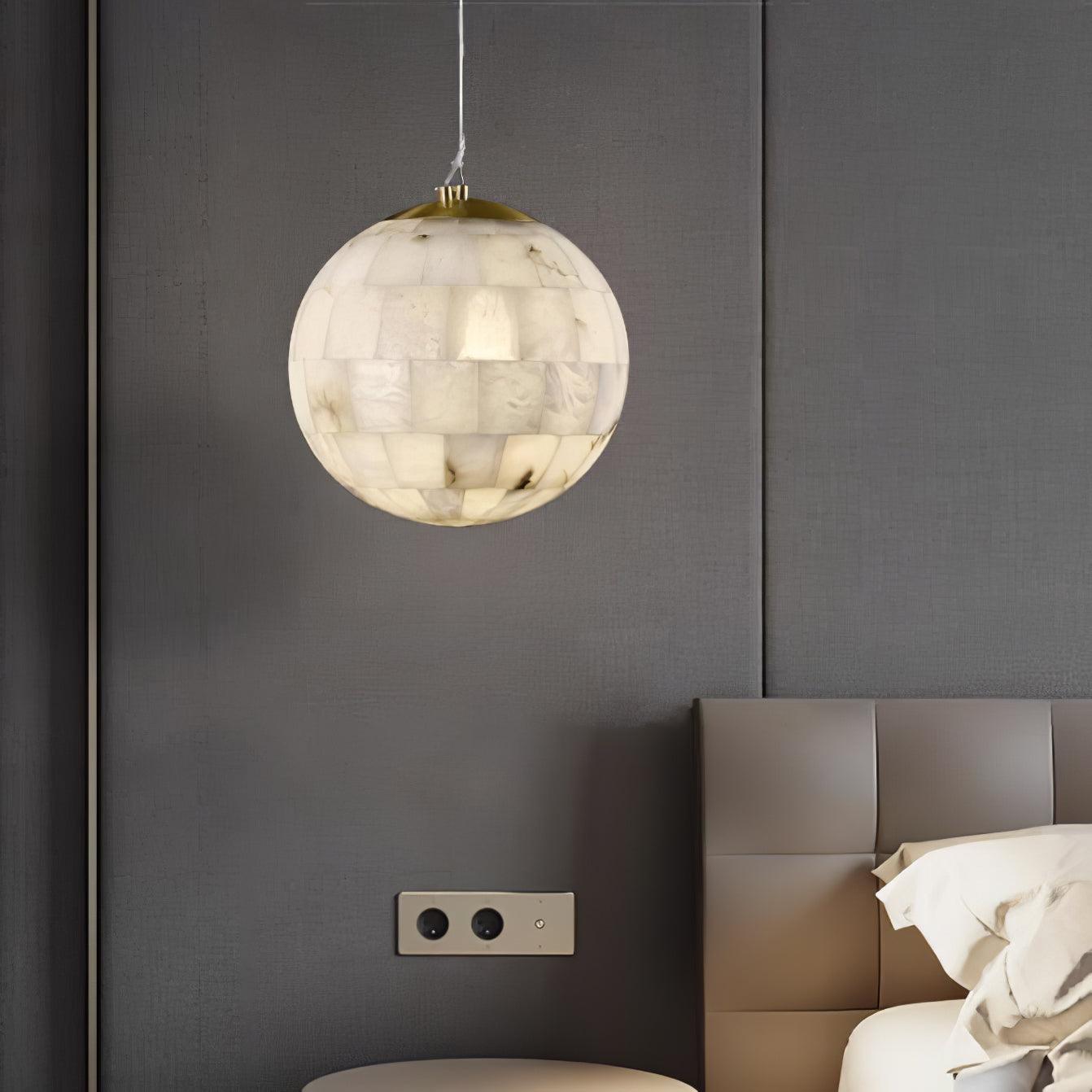 Alabaster Ball Pendant Light - Cueteks