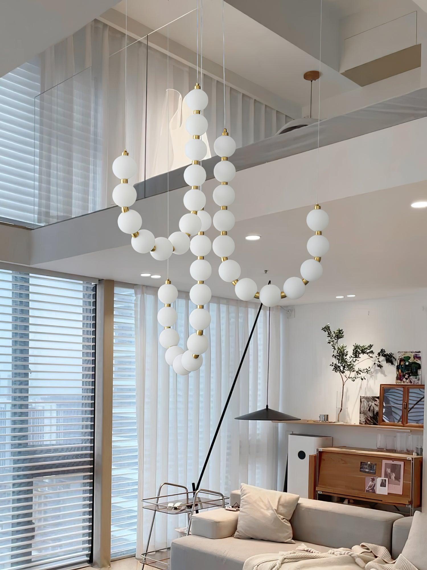 Acrylic Pearl Necklace Chandelier - Cueteks