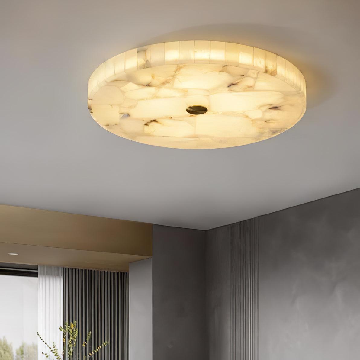 Round Alabaster Ceiling Lamp - Cueteks