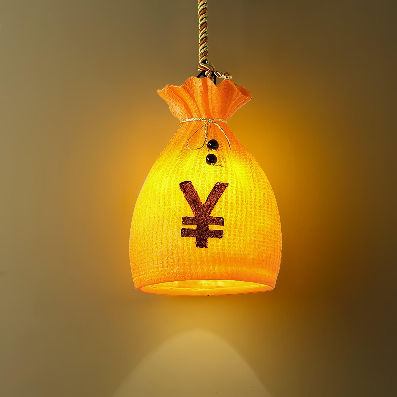 Prosperity Pouch Resin Pendant Lamp - Cueteks
