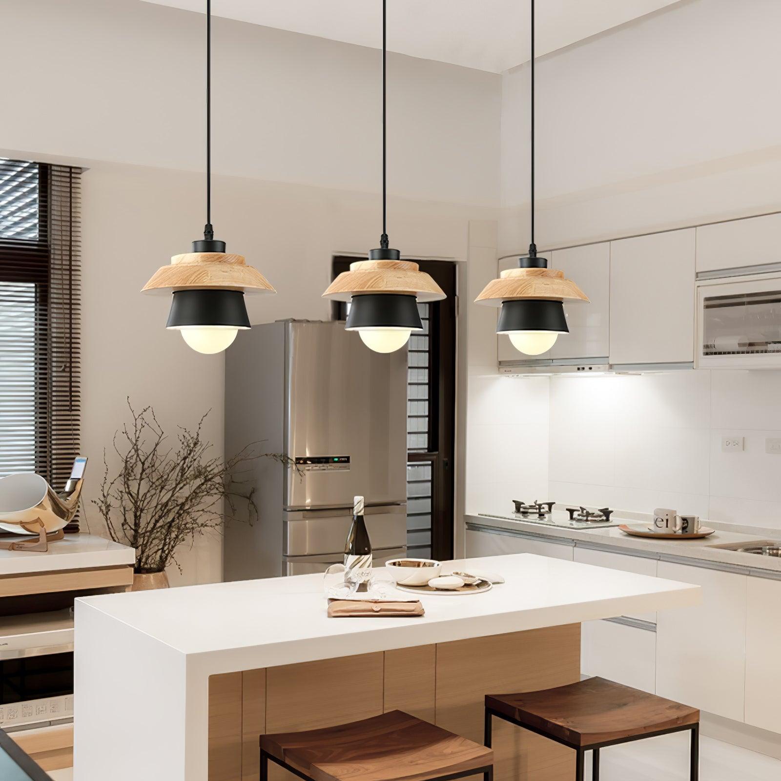 Stone Wood Pendant Lamp - Cueteks