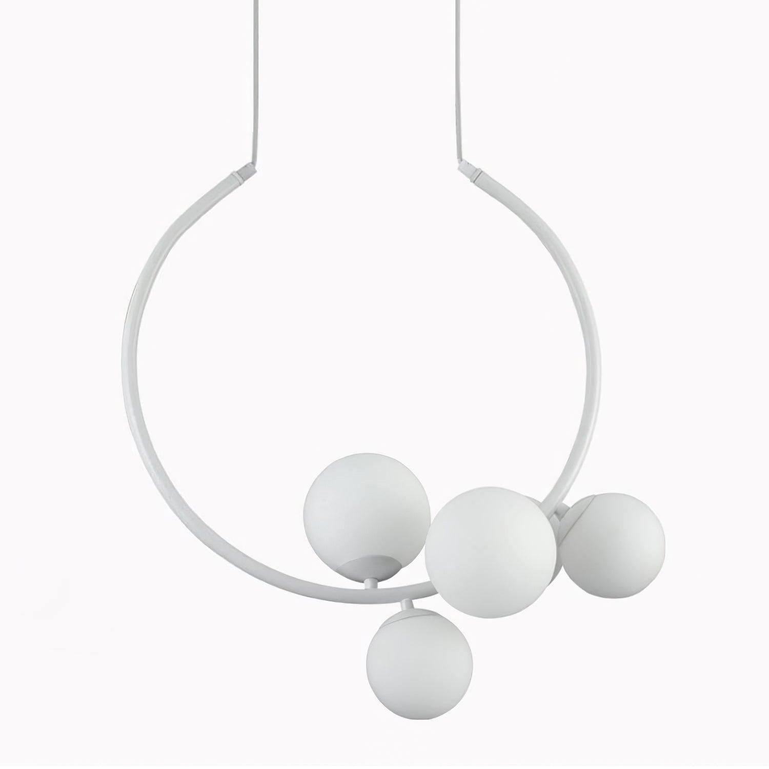 White Glass Bubble pendant shown unlit