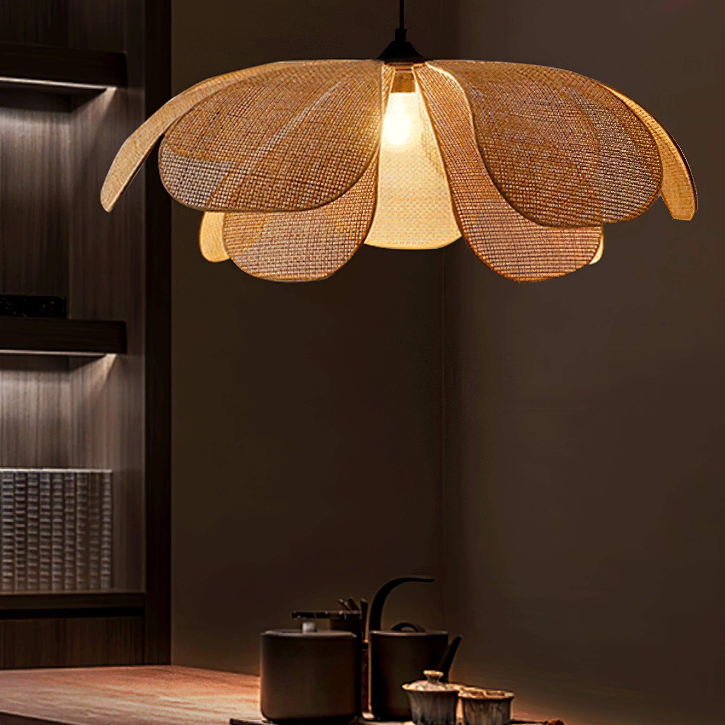Rattan Petal Pendant Lamp - Cueteks