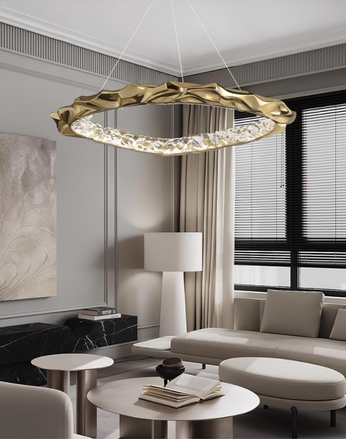 Resin Circlet Brass Pendant Lamp - Cueteks
