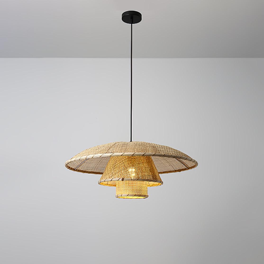 Hat Weave Rattan Pendant Lamp - Cueteks