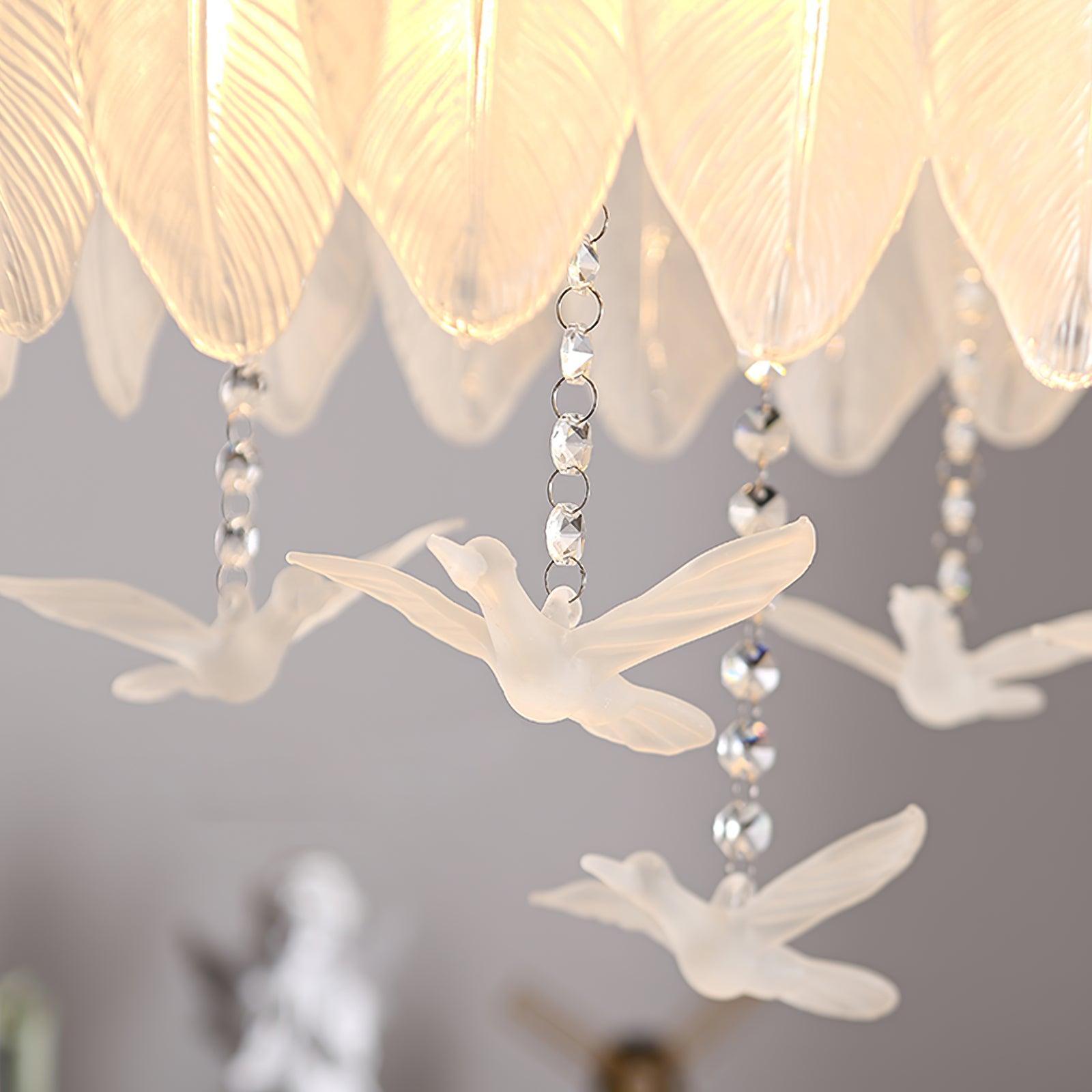 Glass Feather Ceiling Light - Cueteks