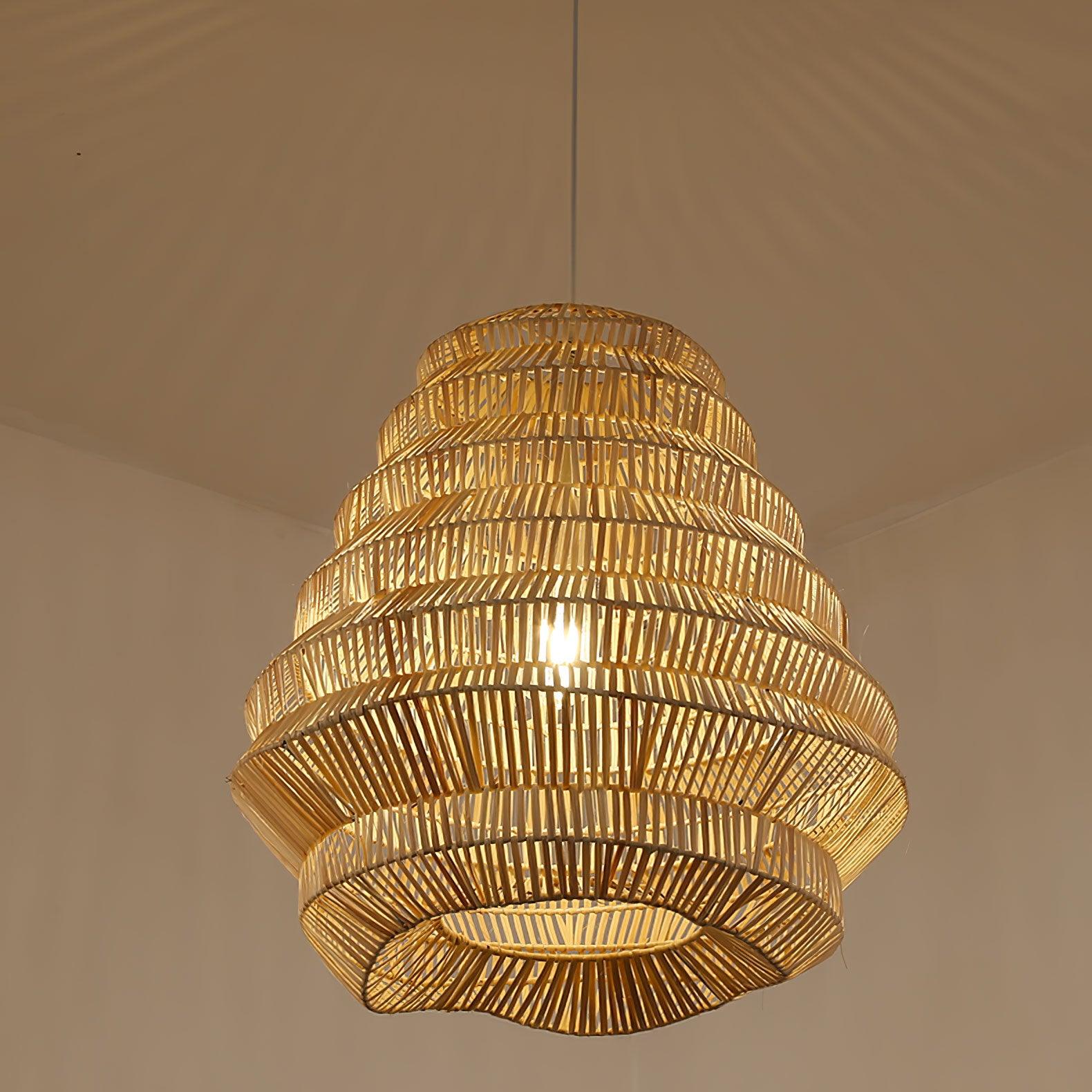 Bamboo Spiral Pendant Lamp - Cueteks
