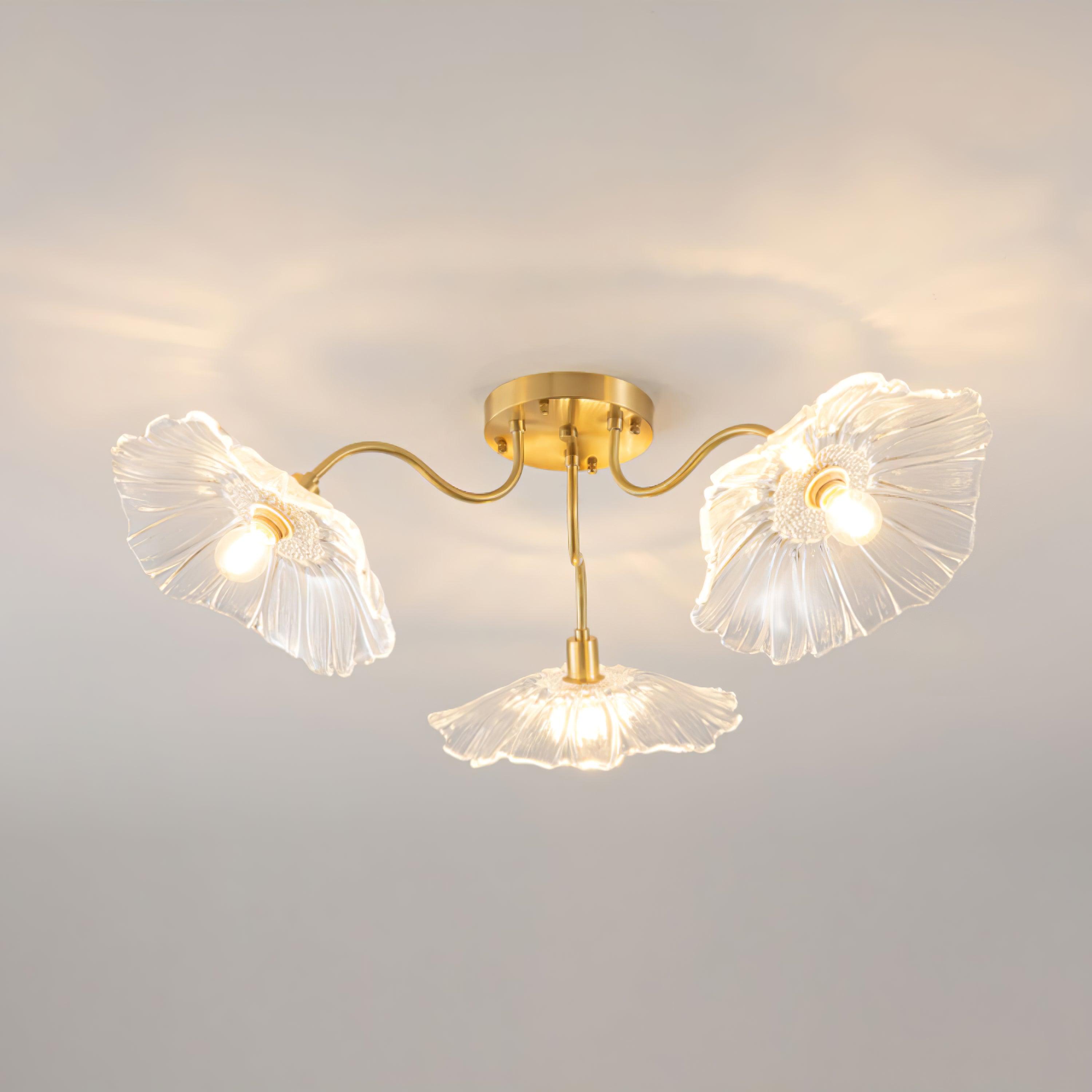 Lotus Leaf Glass Ceiling Lamp - Cueteks