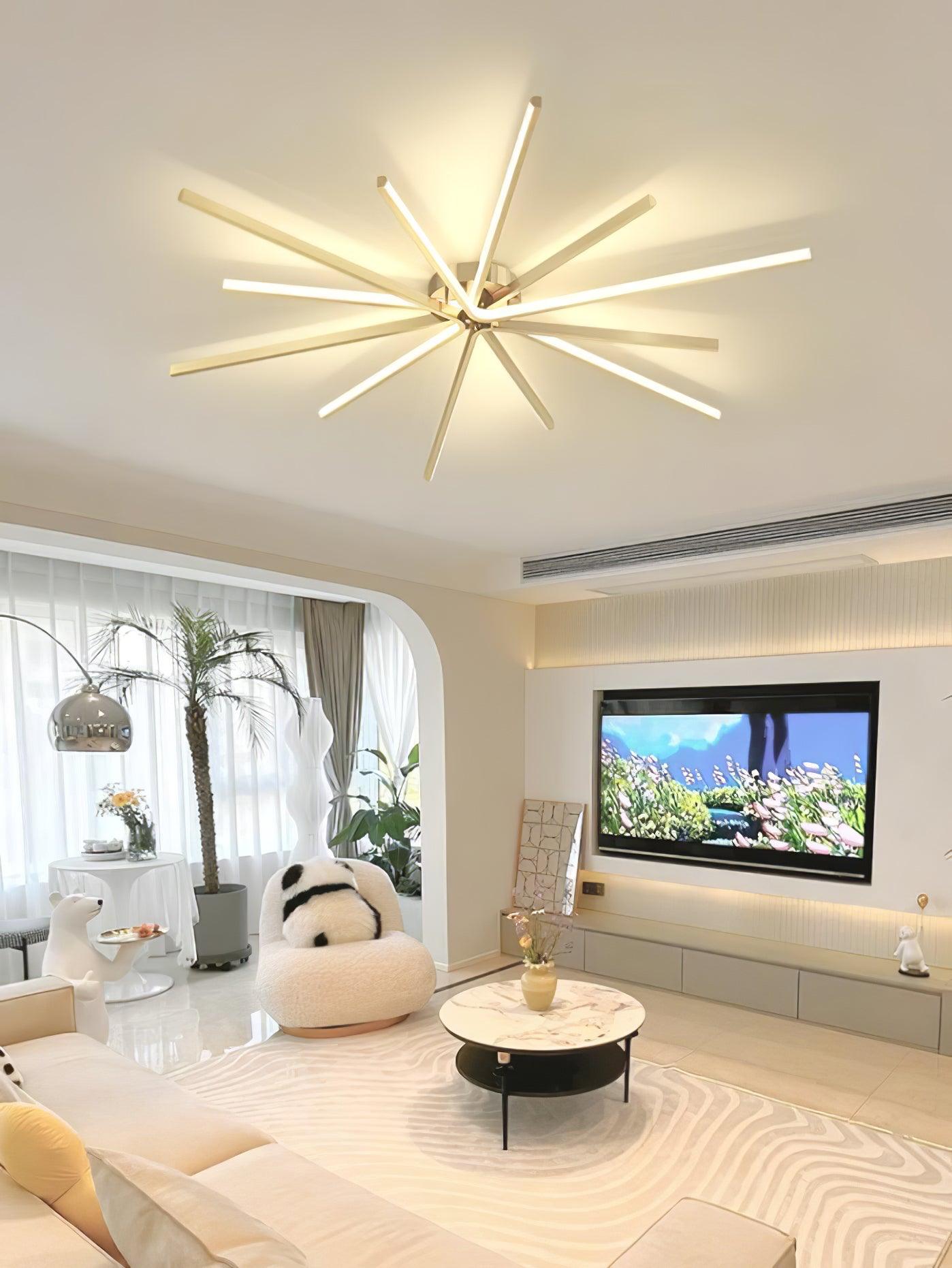 Brass Starbursts Ceiling Lamp - Cueteks
