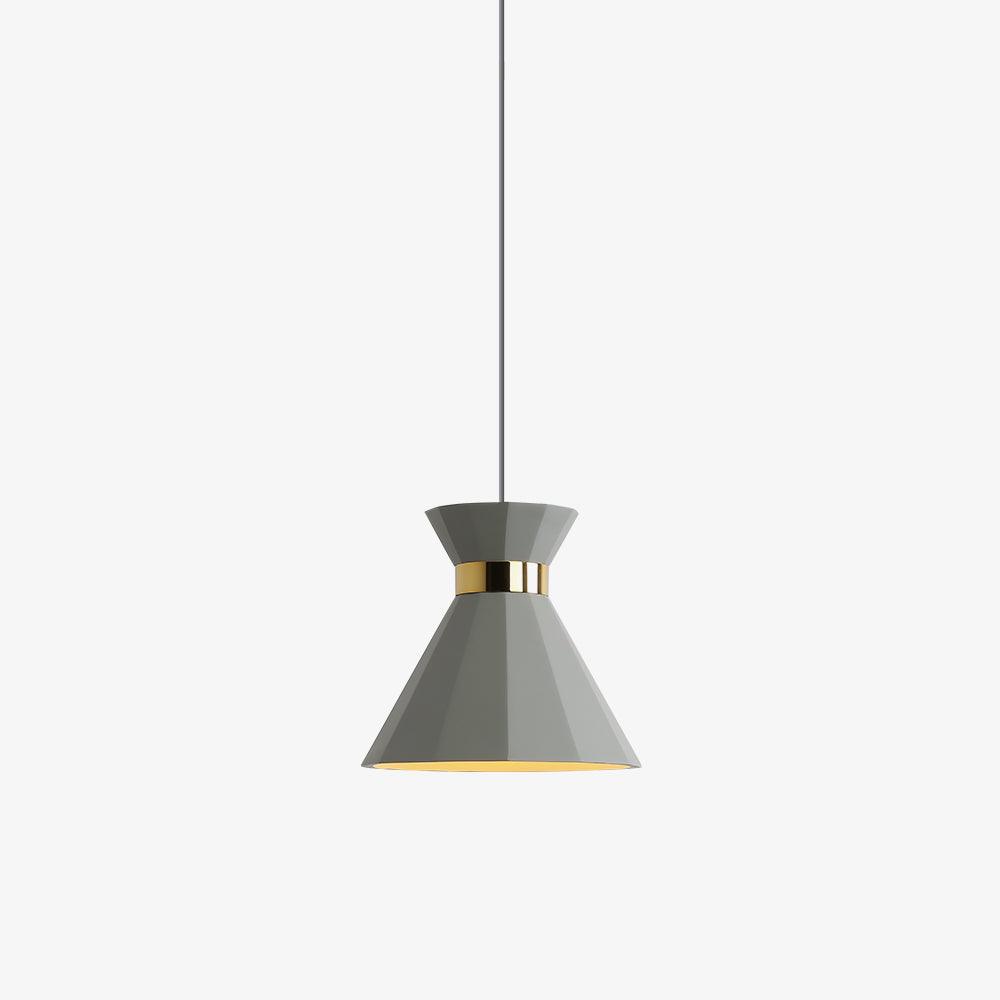 Single wide grey pendant with gold-coloured band