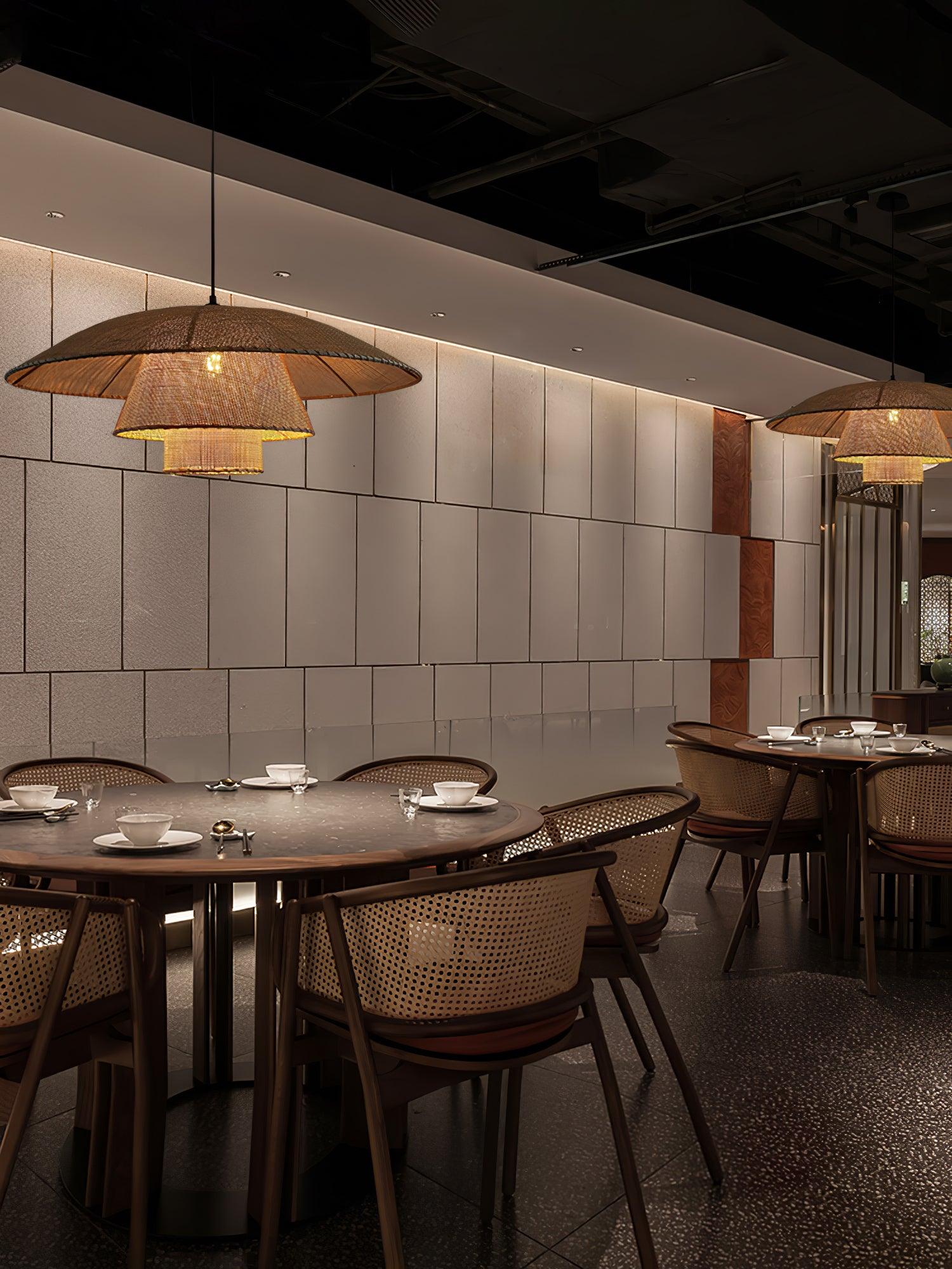 Hat Weave Rattan Pendant Lamp - Cueteks