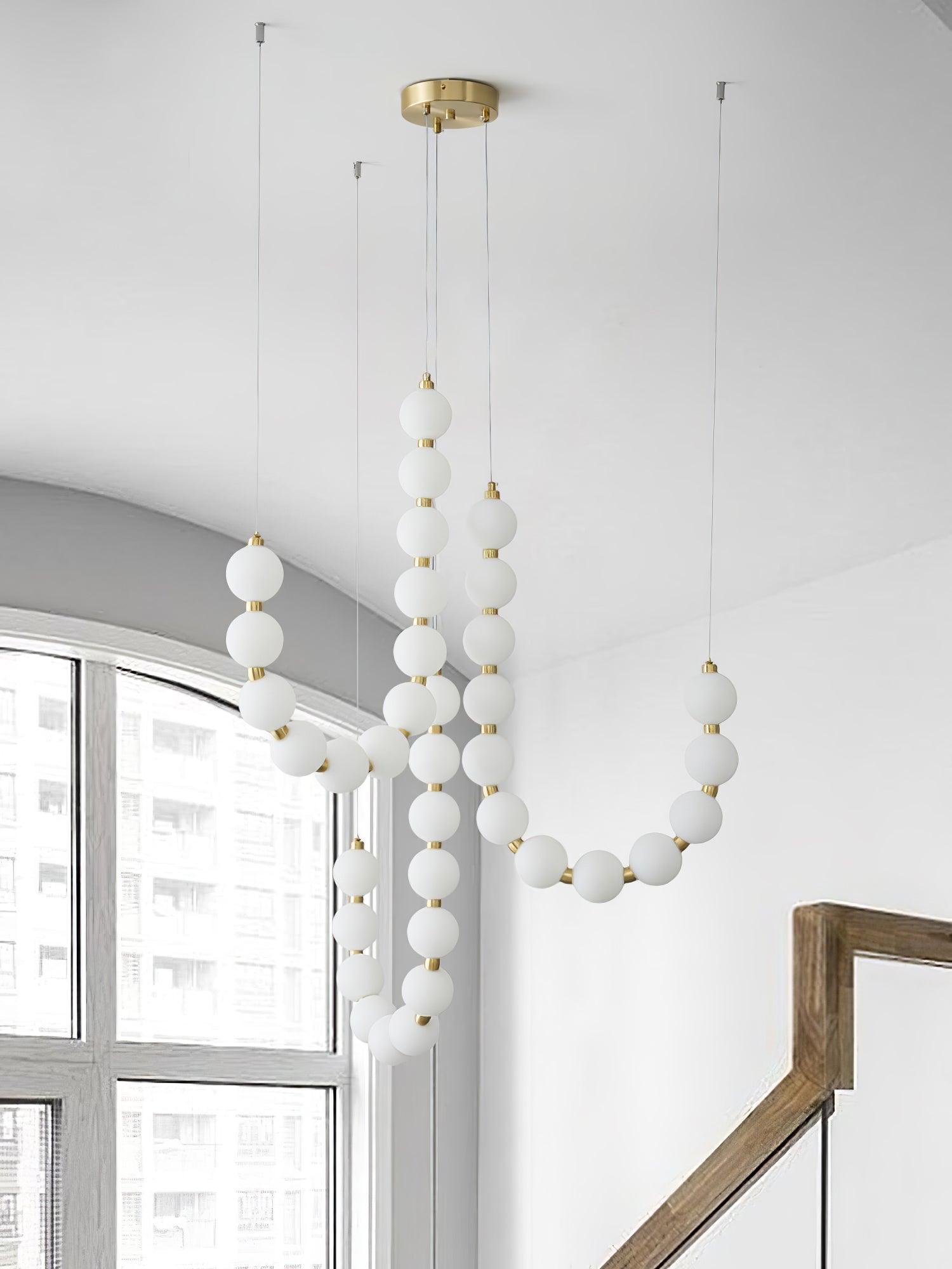 Acrylic Pearl Necklace Chandelier - Cueteks