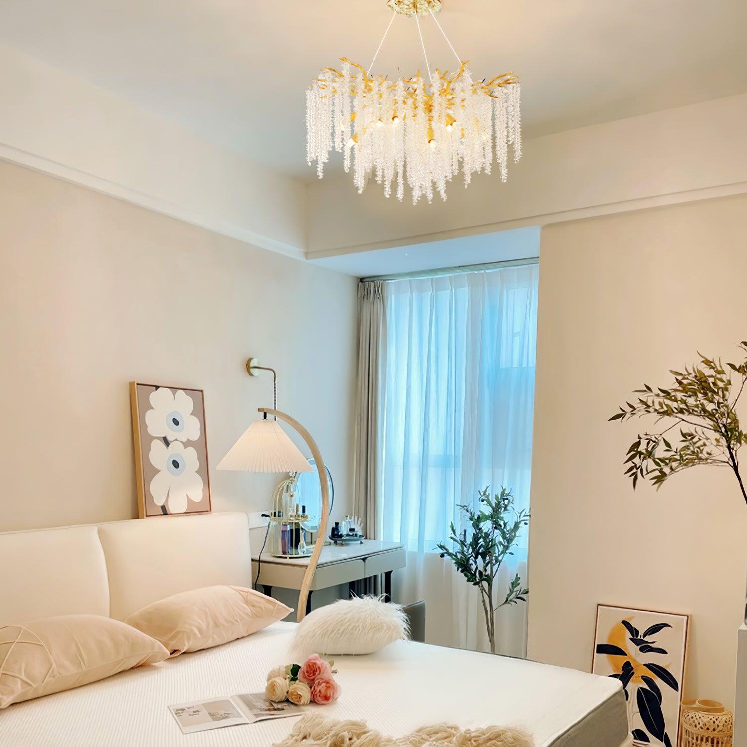 Wisteria Flower Crystal Chandelier - Cueteks