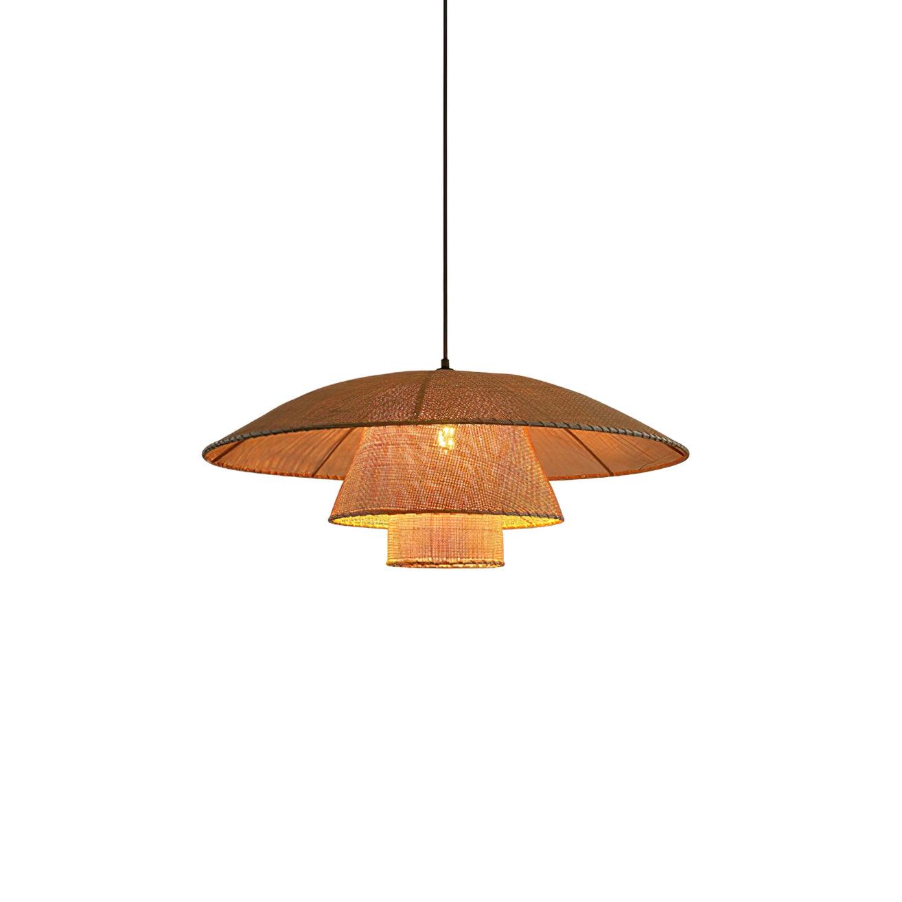 Hat Weave Rattan Pendant Lamp - Cueteks