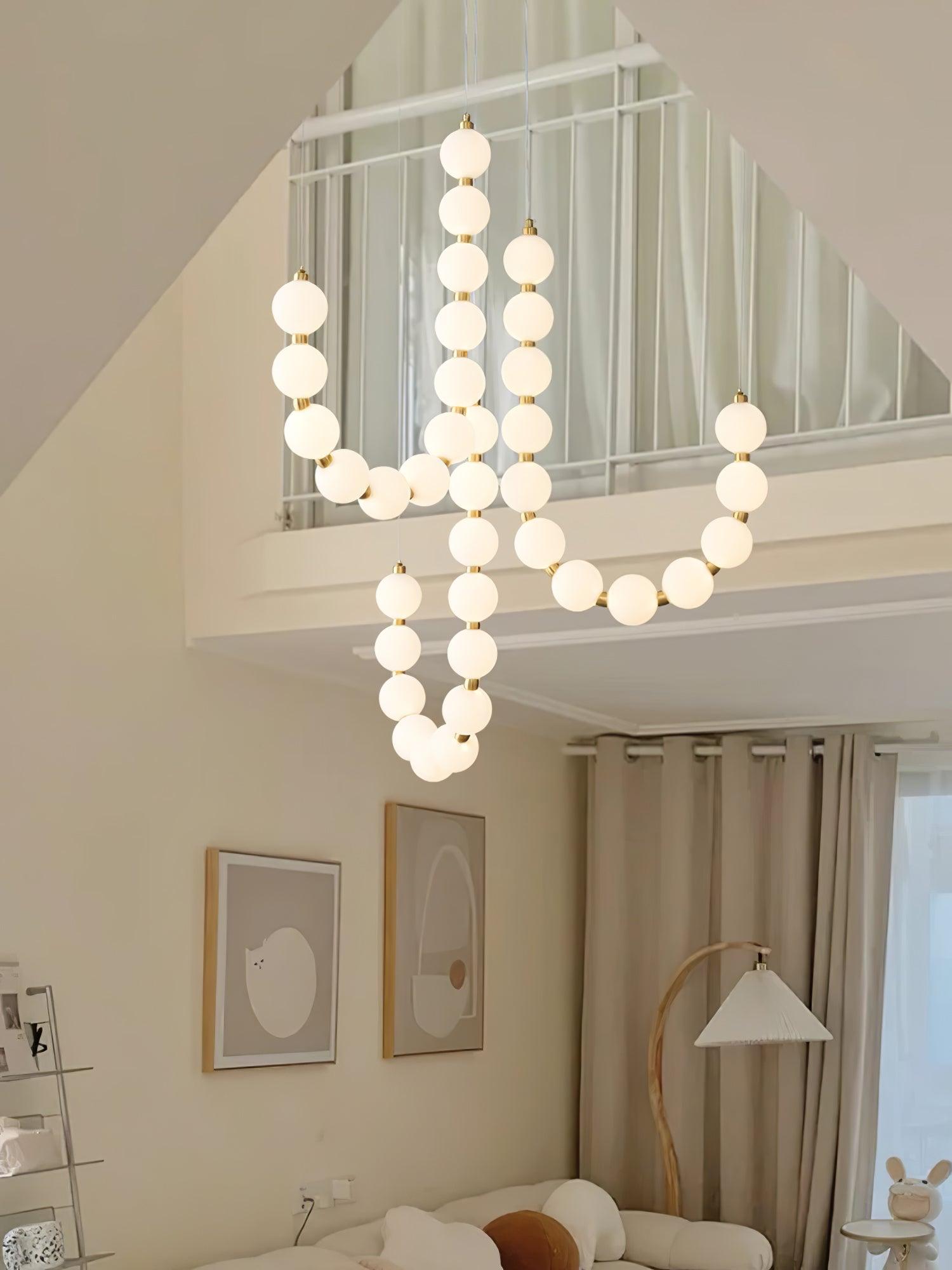 Acrylic Pearl Necklace Chandelier - Cueteks