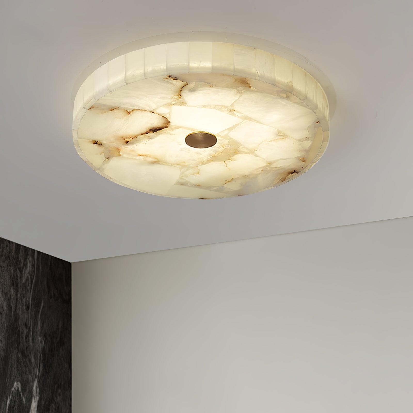 Round Alabaster Ceiling Lamp - Cueteks