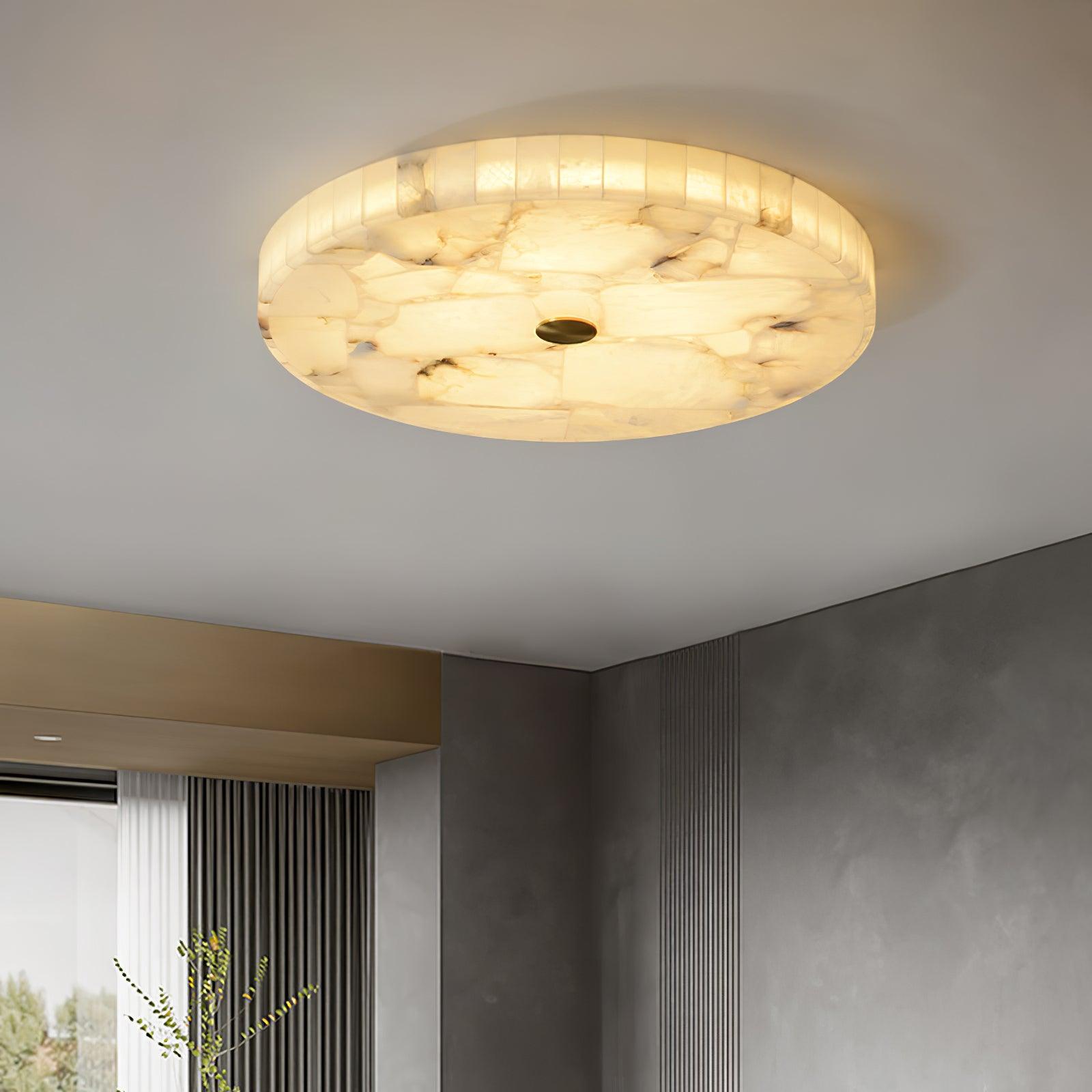 Round Alabaster Ceiling Lamp - Cueteks