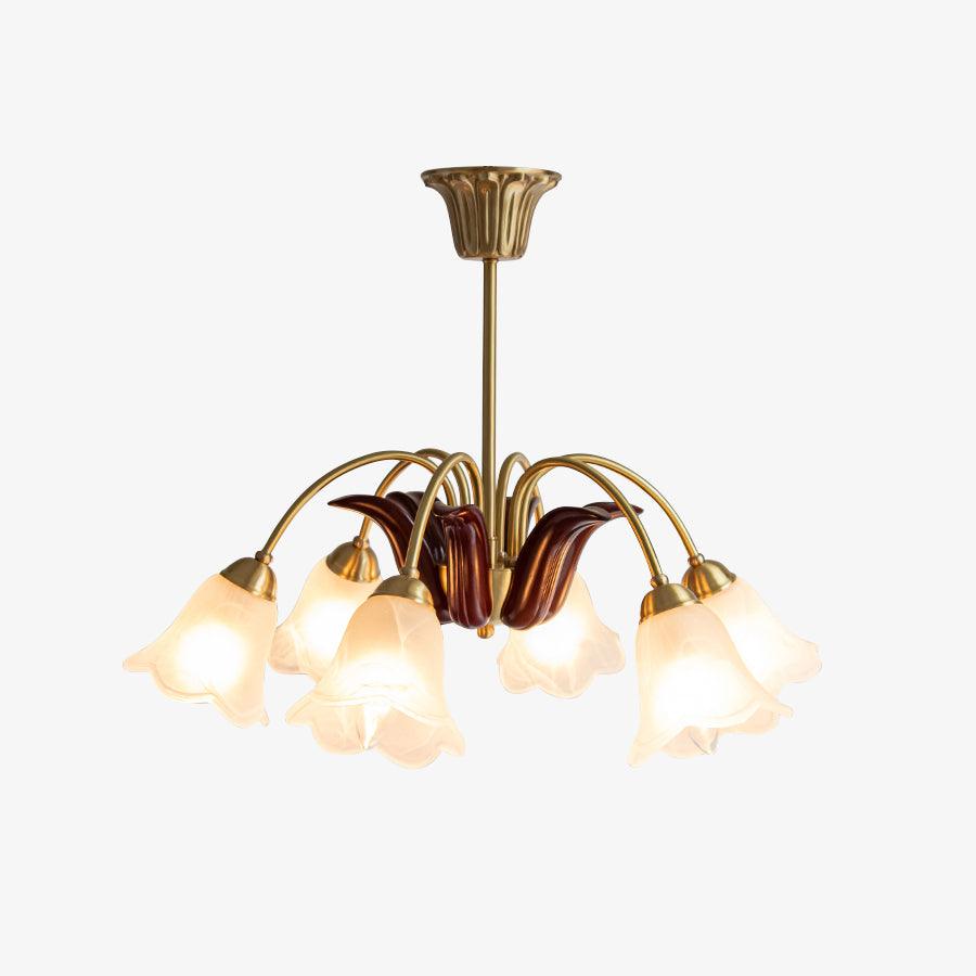 Brass Pastoral Flower Chandelier - Cueteks