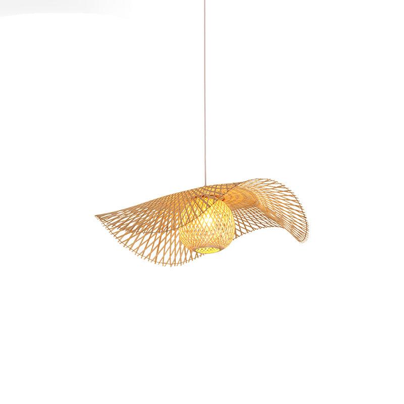 Single-wave bamboo frame with woven centre