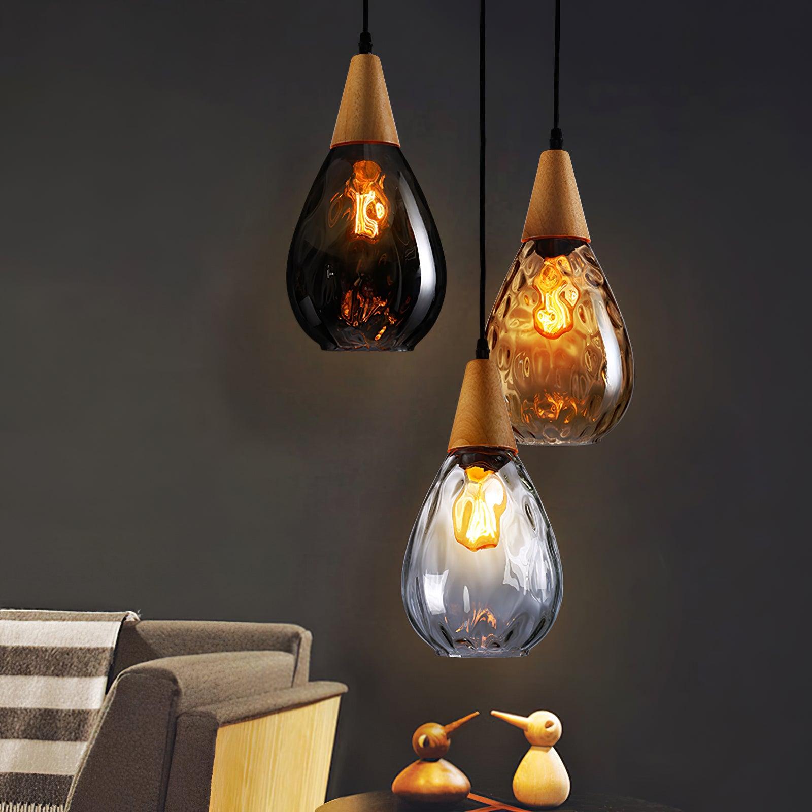 Three separate Besnier pendants at staggered heights