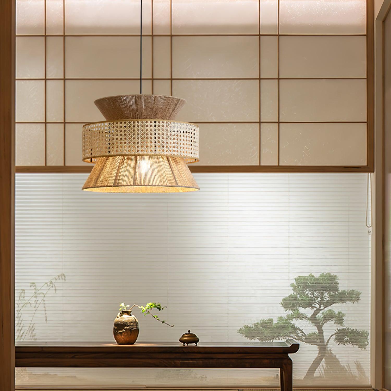 Rattan Bamboo Pendant Lamp - Cueteks