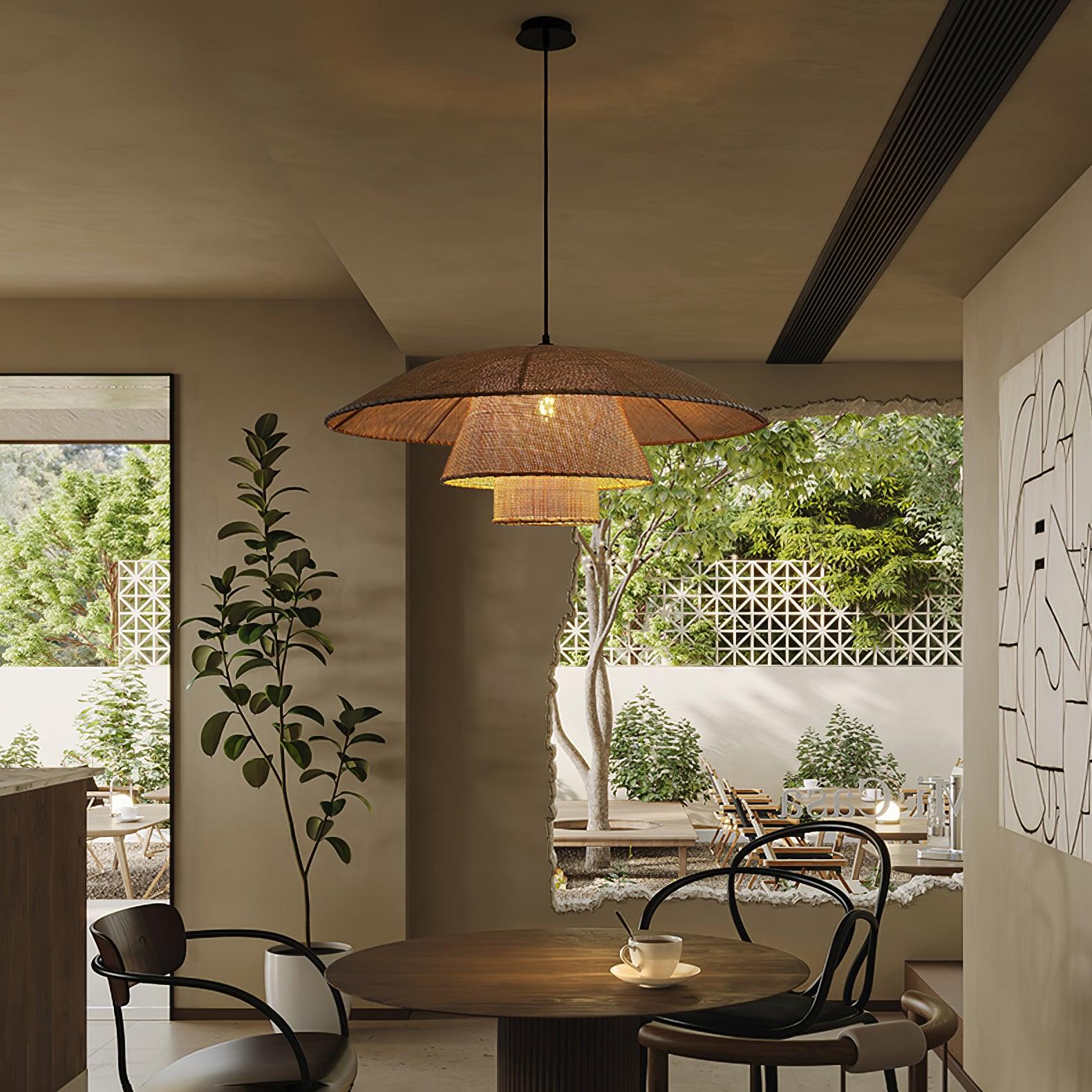 Hat Weave Rattan Pendant Lamp - Cueteks